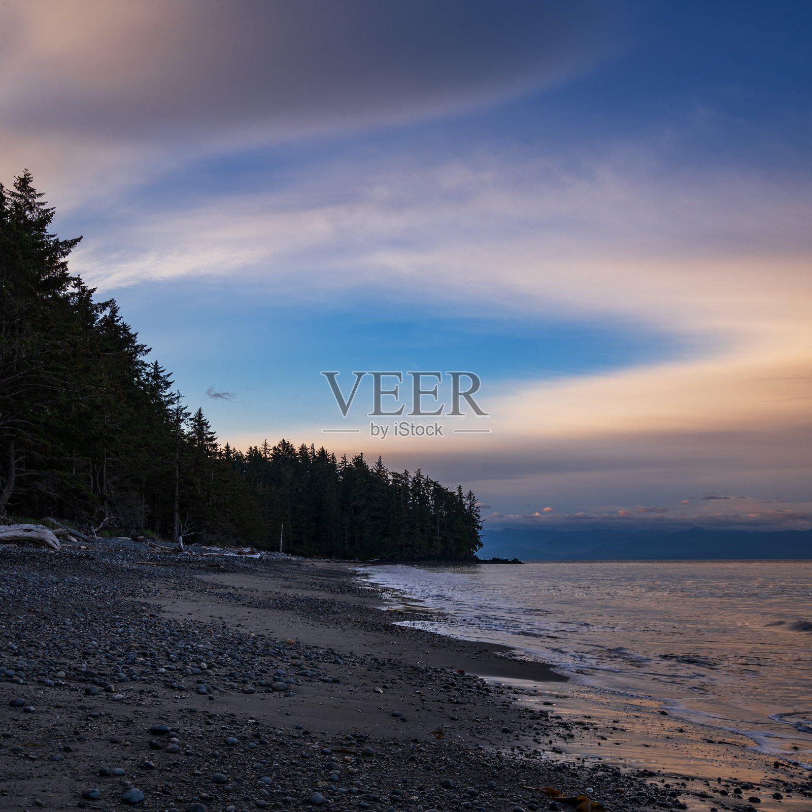 法国海滩日落照片摄影图片