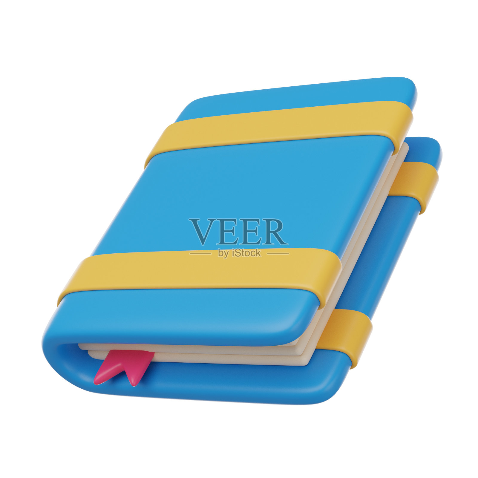 关闭的书与书签3D渲染图标照片摄影图片