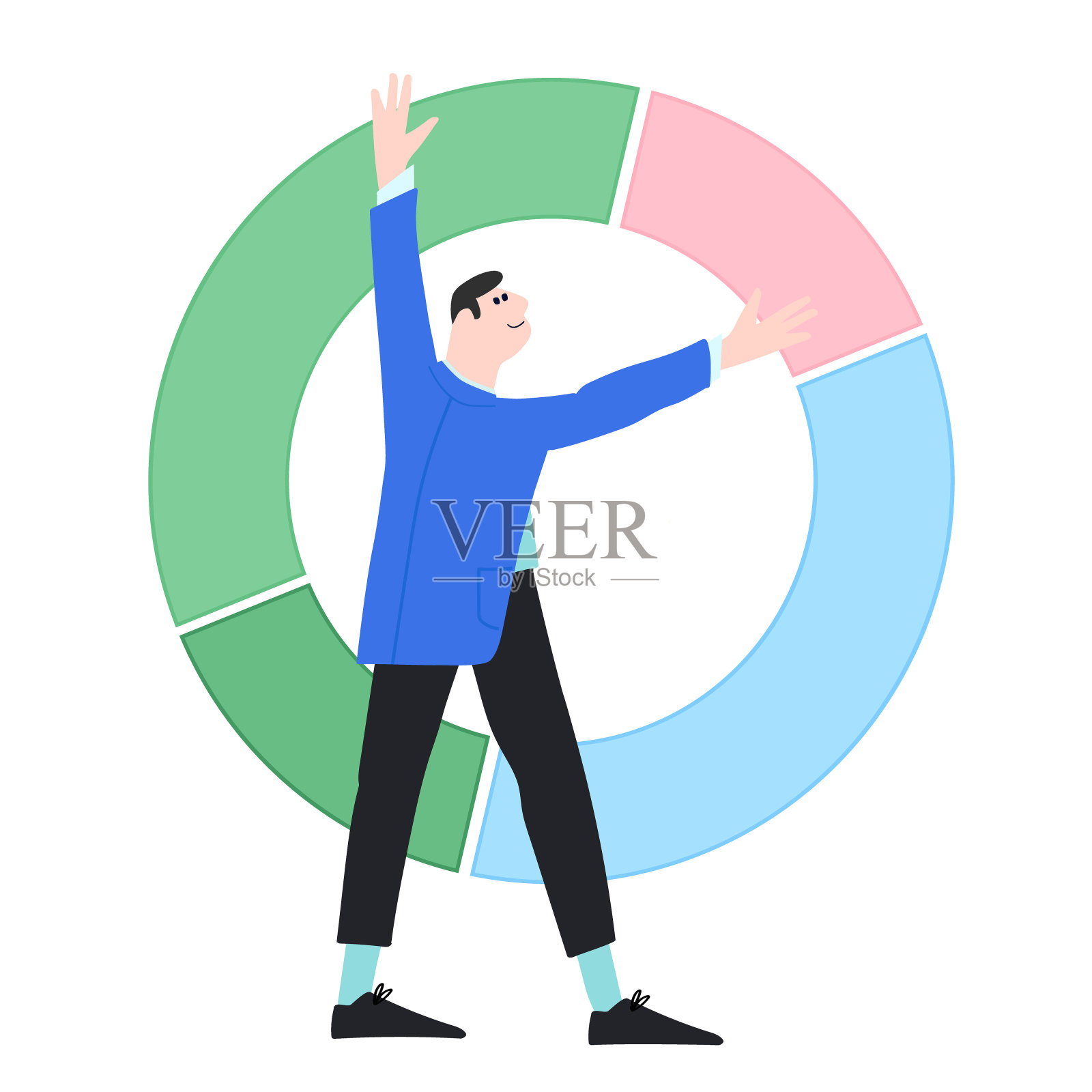 研究金融市场概念。项目组合管理过程。矢量插图在平面风格插画图片素材