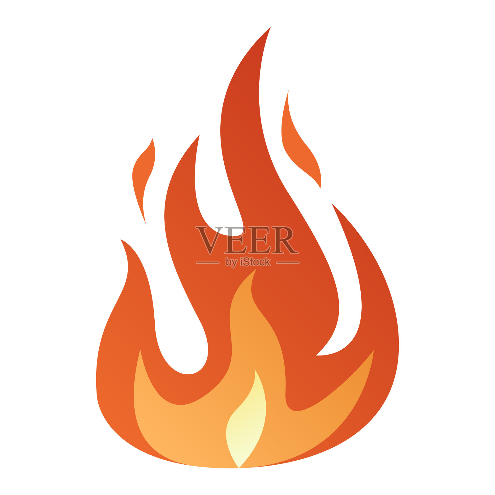 火的火焰。卡通篝火插画图片素材
