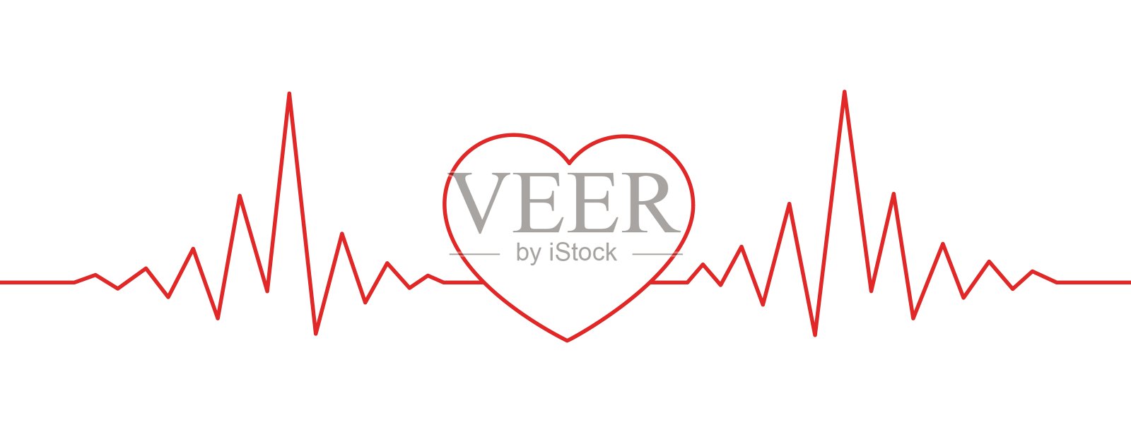 无缝心跳红线分割插画图片素材