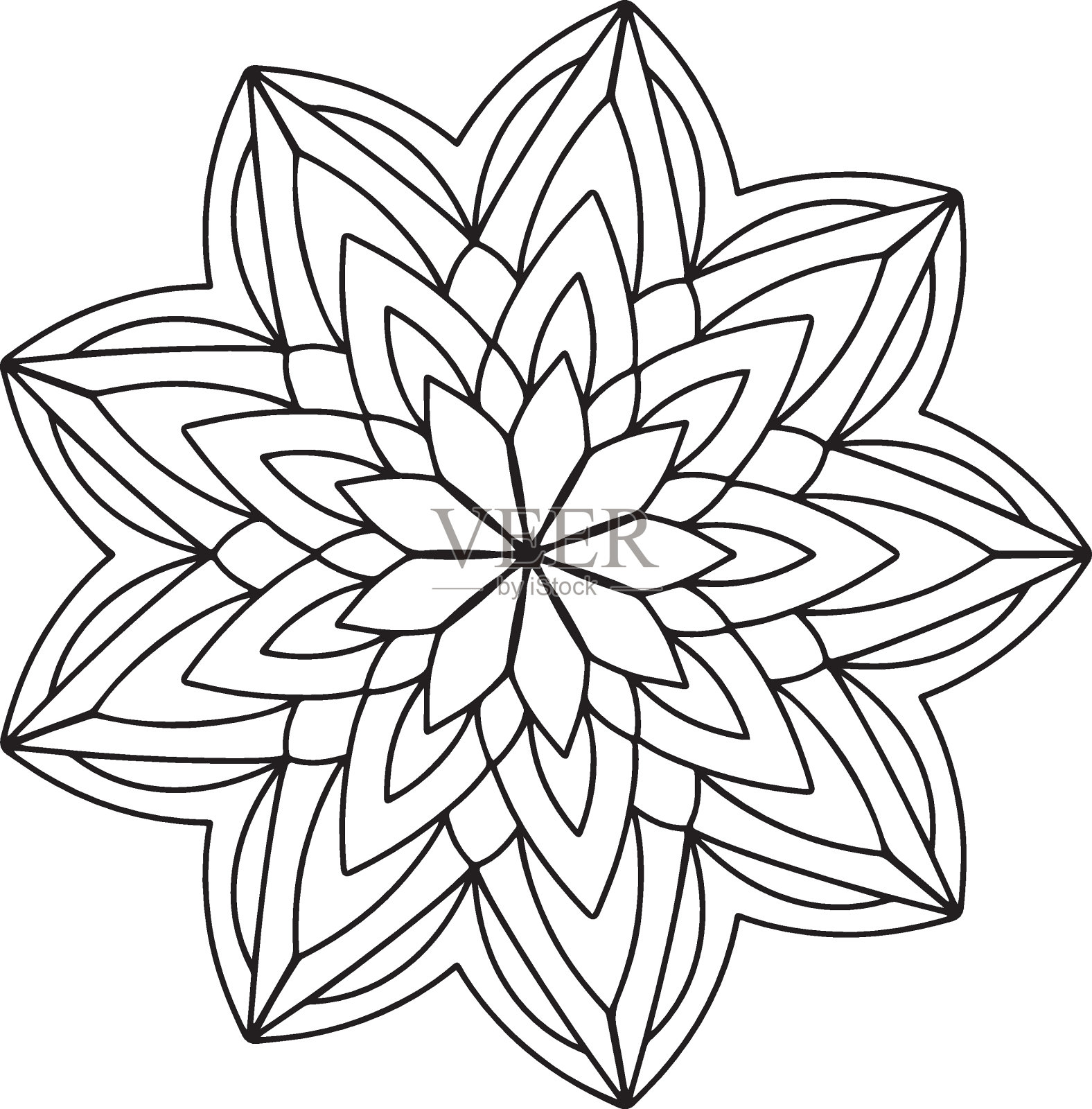 具有东方民族风格的装饰曼陀罗。装饰装饰民族曼陀罗插画图片素材