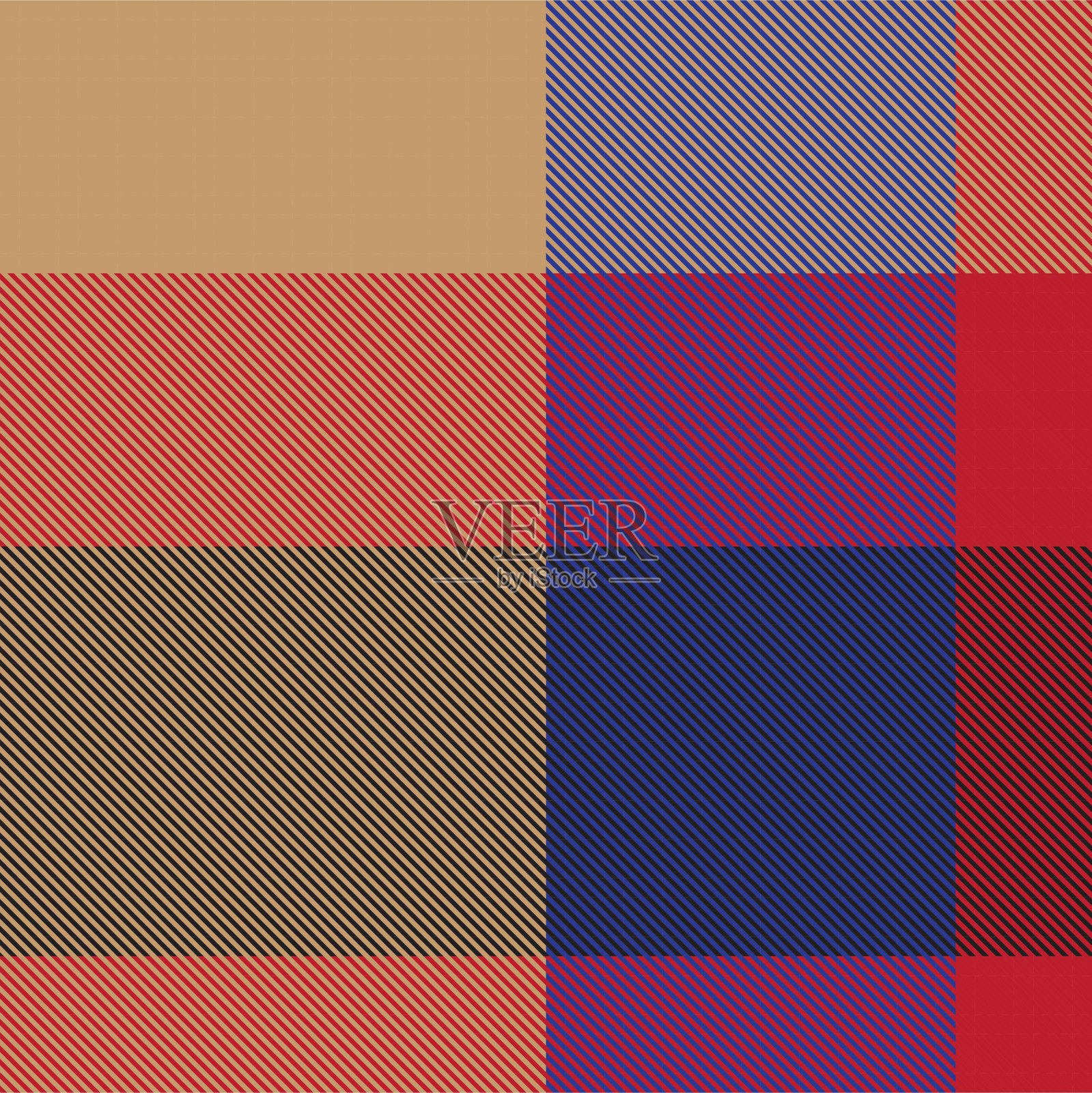 红色不对称格纹纹理无缝图案设计插画图片素材