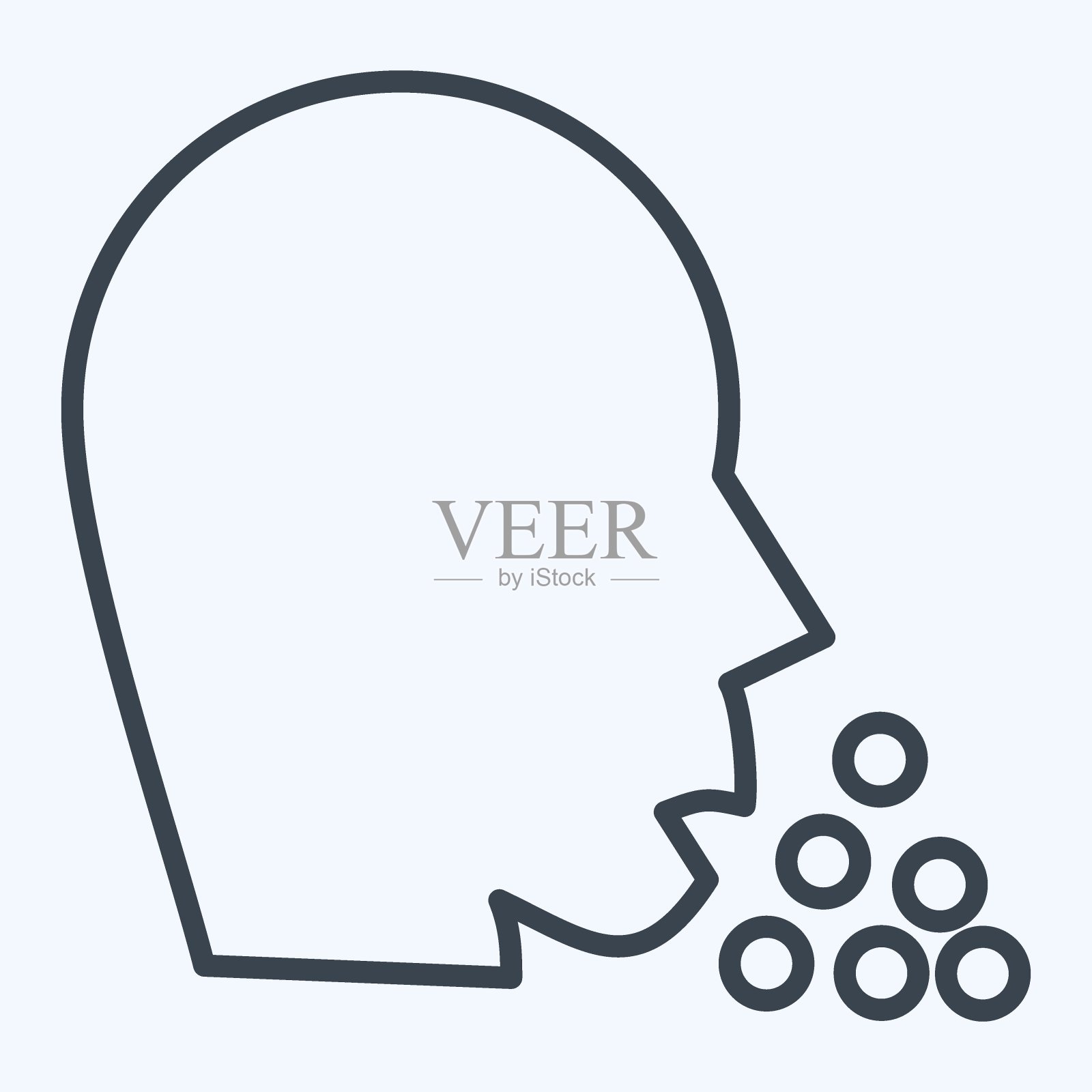 图标咳嗽。与呼吸疗法符号相关。行风格。简单的设计可编辑。简单的说明插画图片素材