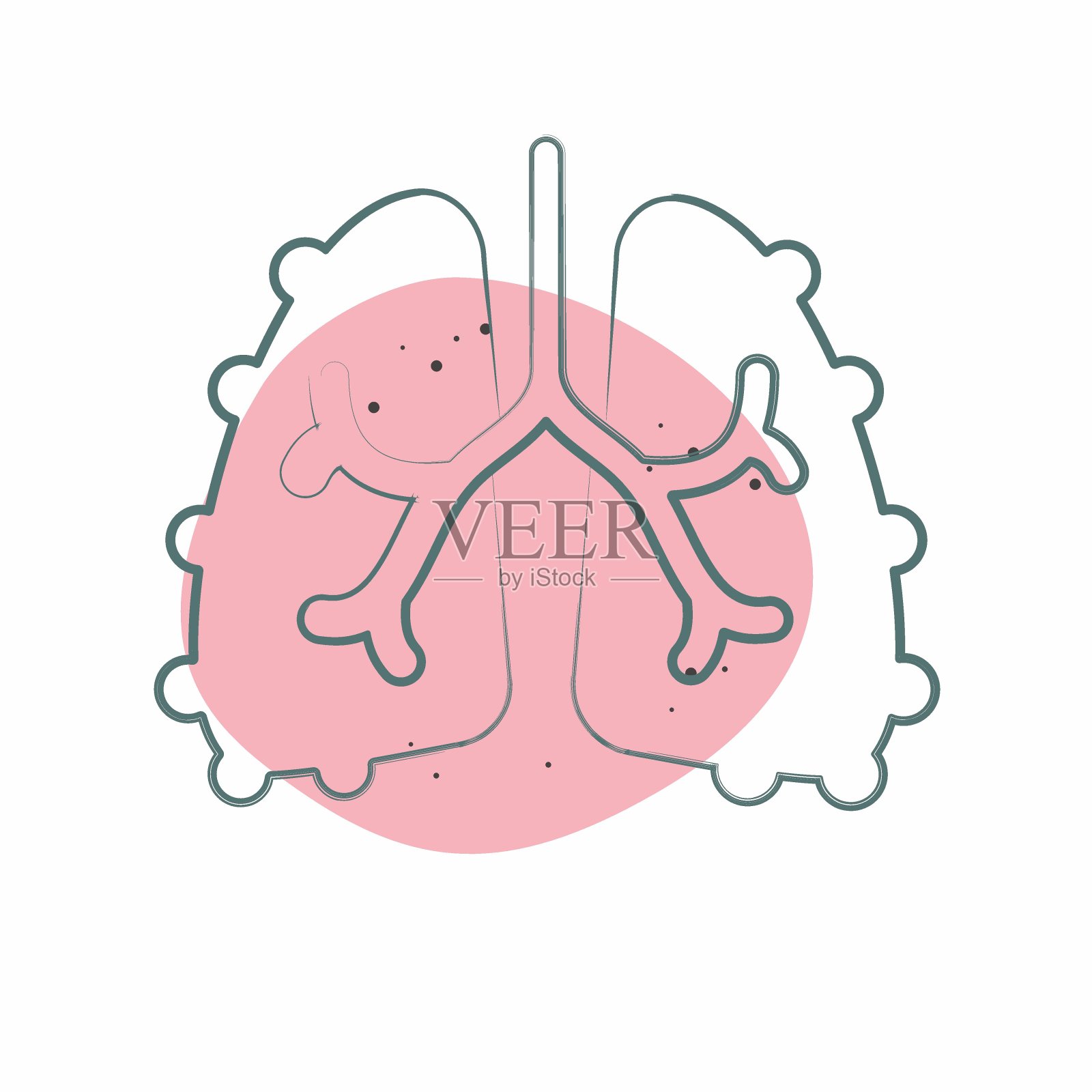 图标纤维化。与呼吸疗法符号相关。色斑样式。简单的设计可编辑。简单的说明插画图片素材