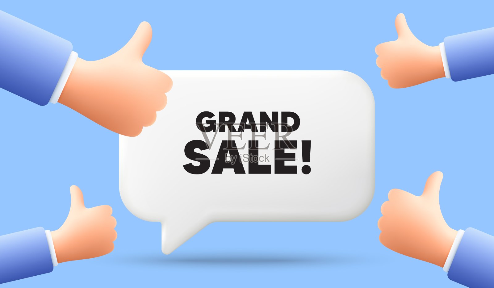 大减价标志。特价价格标志。3d语音气泡横幅。向量插画图片素材