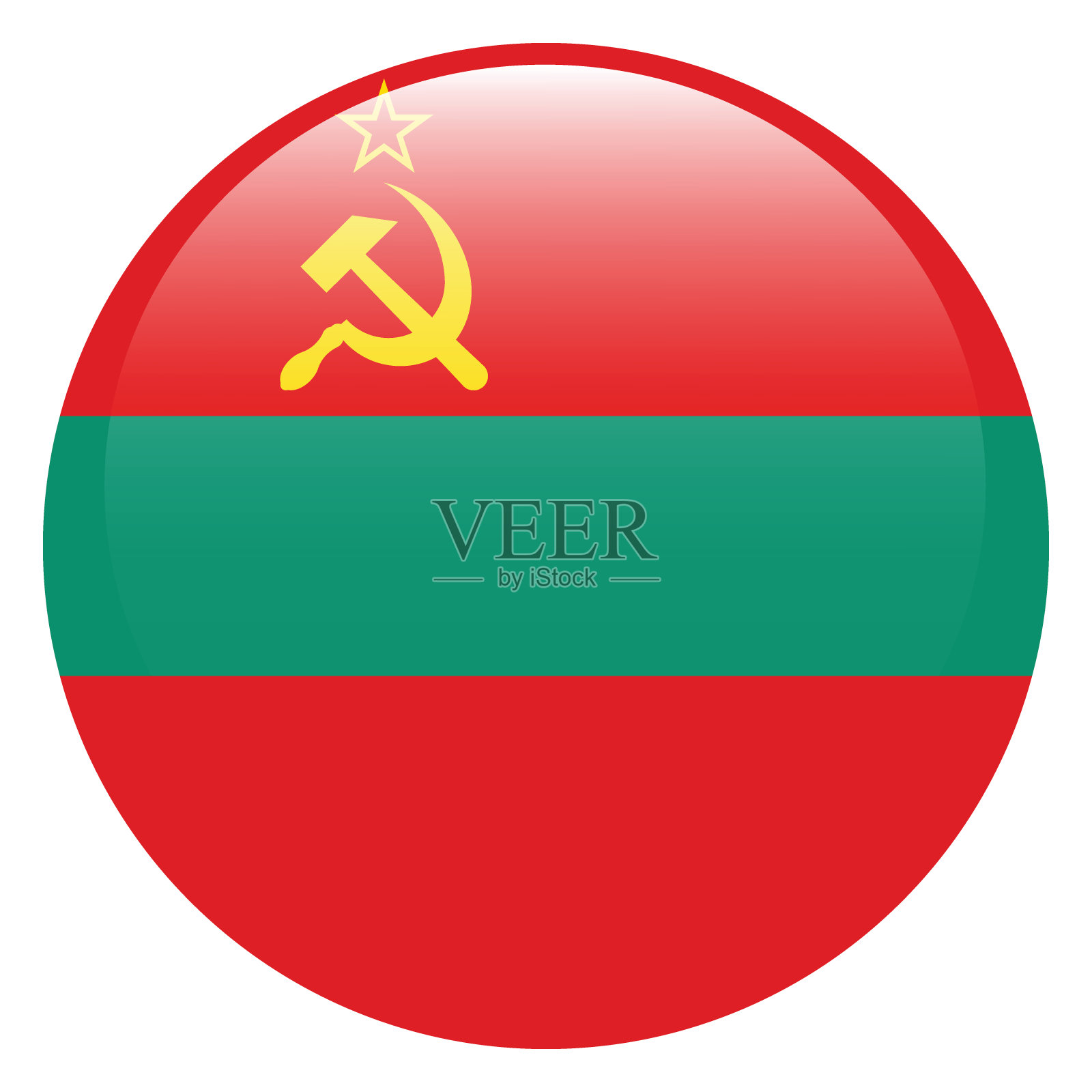 德涅斯特河沿岸共和国国旗。按钮标志图标。标准颜色。圆形图标标志。3 d演示。电脑插图。数码插图。矢量插图。插画图片素材