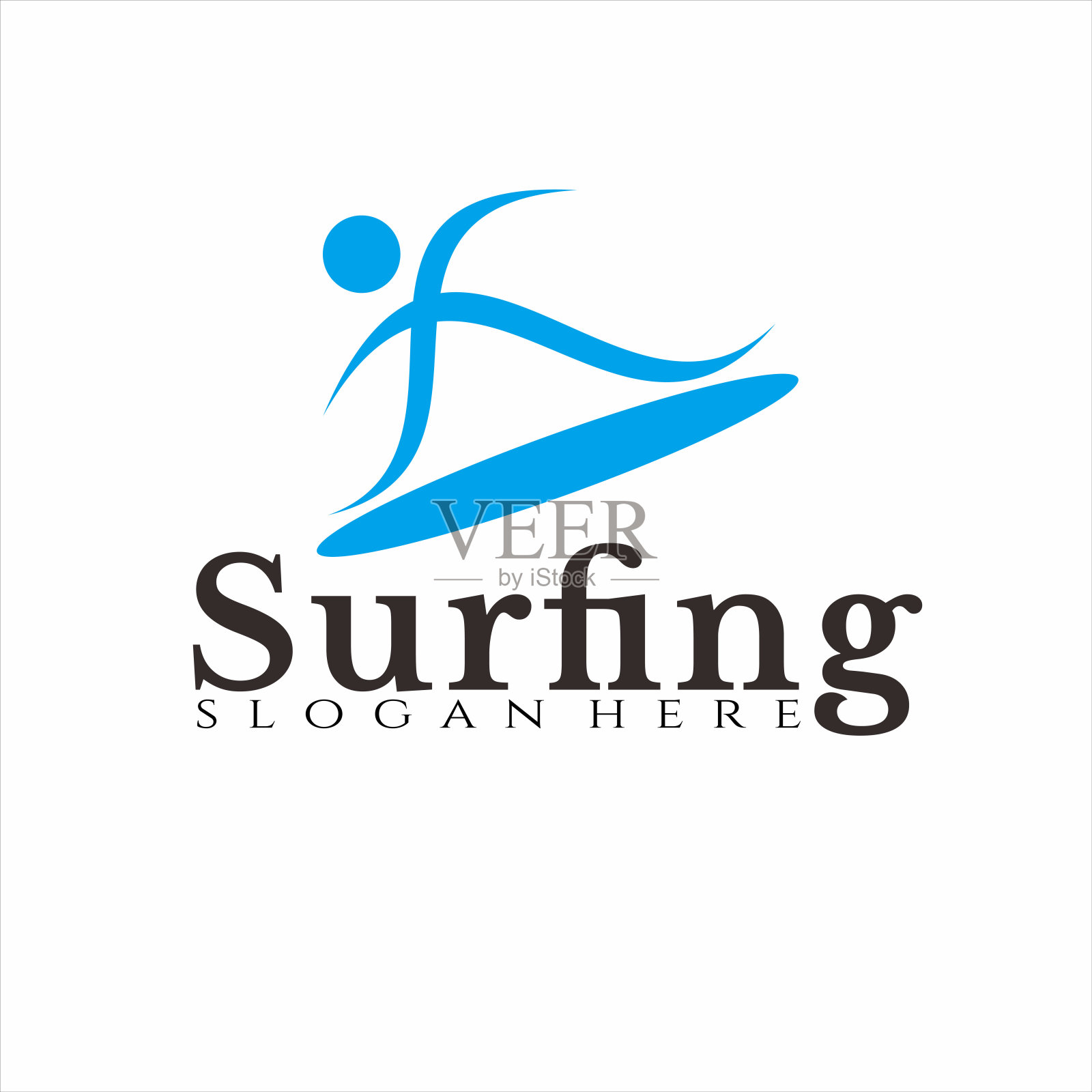 冲浪标志概念插画图片素材