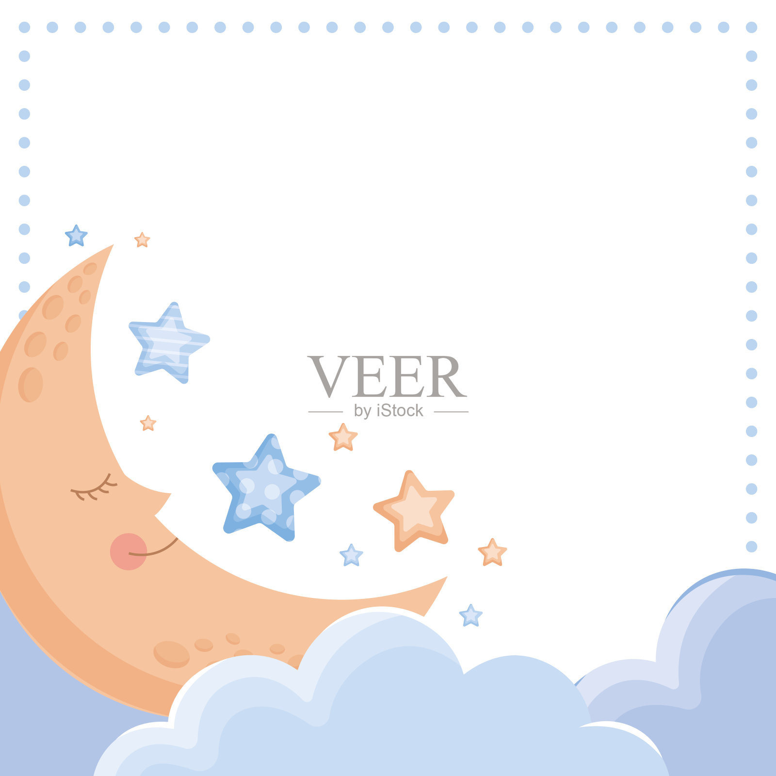 婴儿模板后社交媒体插画图片素材