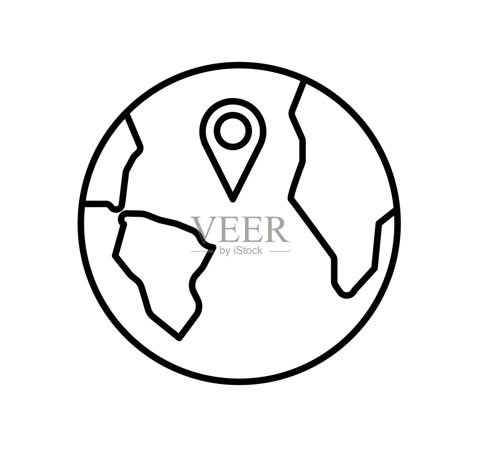 地球线图标，矢量最佳线图标。插画图片素材