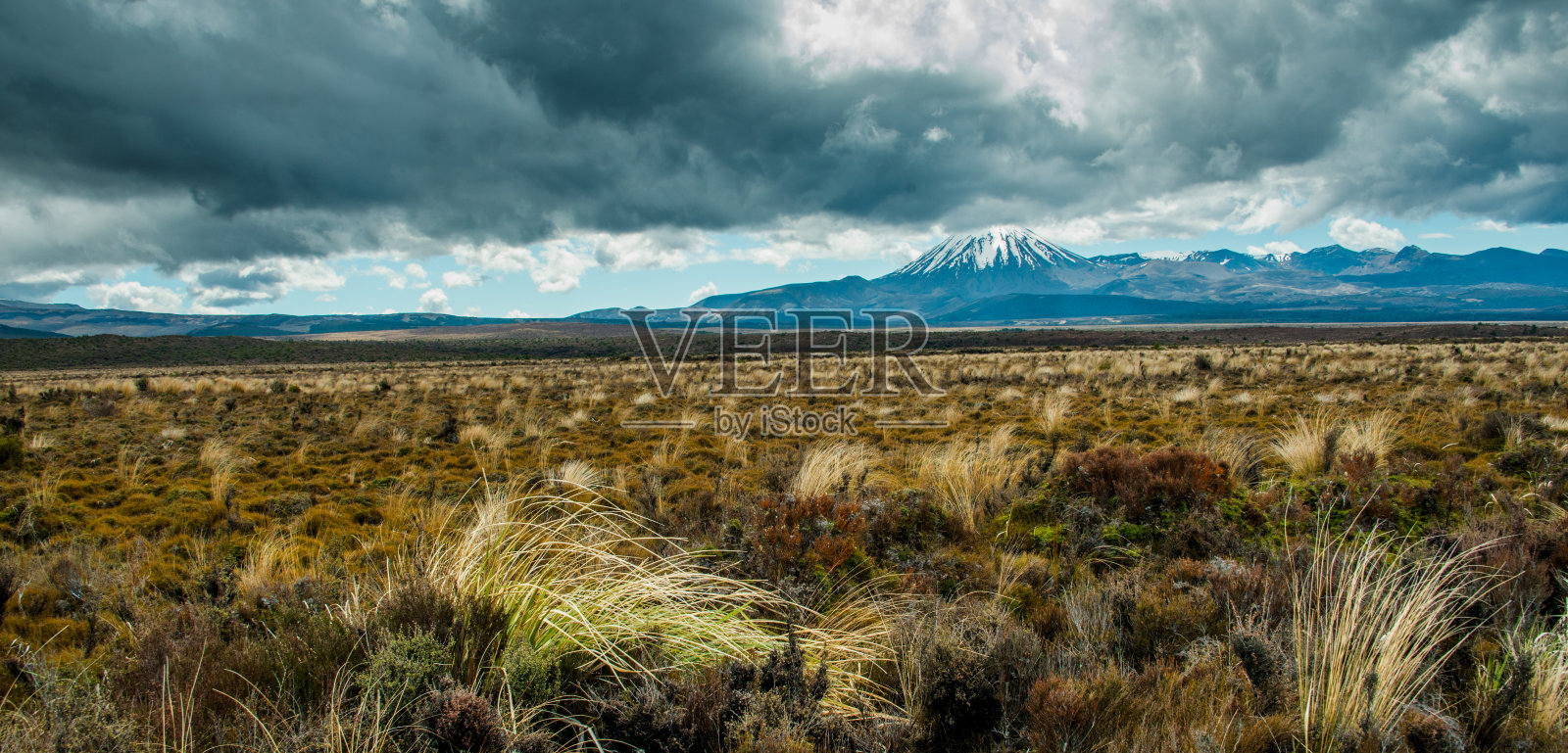 汤加里罗国家公园，云和绒毛。远处的山(火山)照片摄影图片