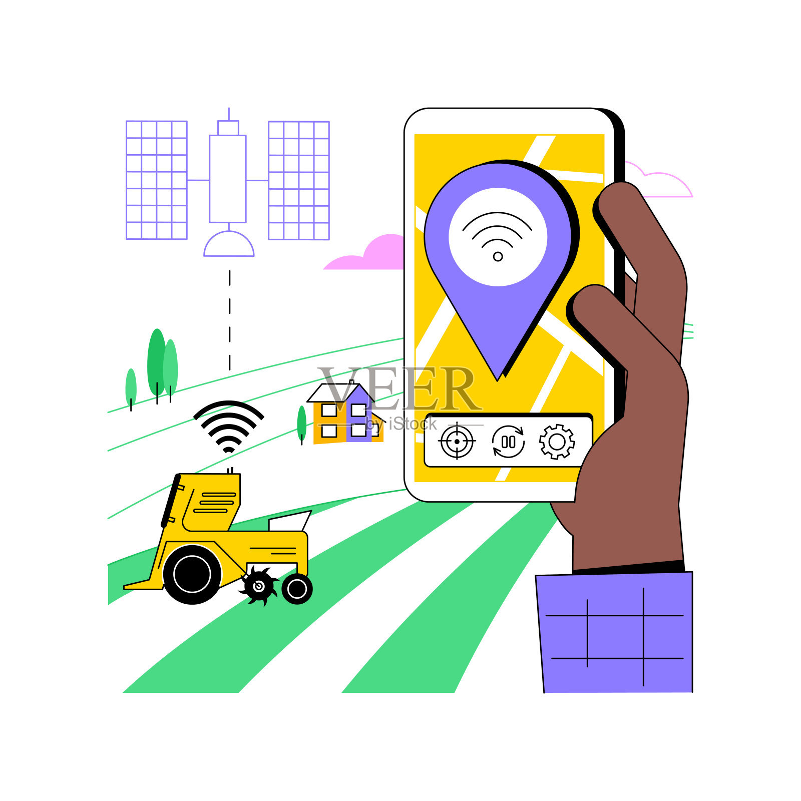 远程机器导航孤立的卡通矢量插图。插画图片素材