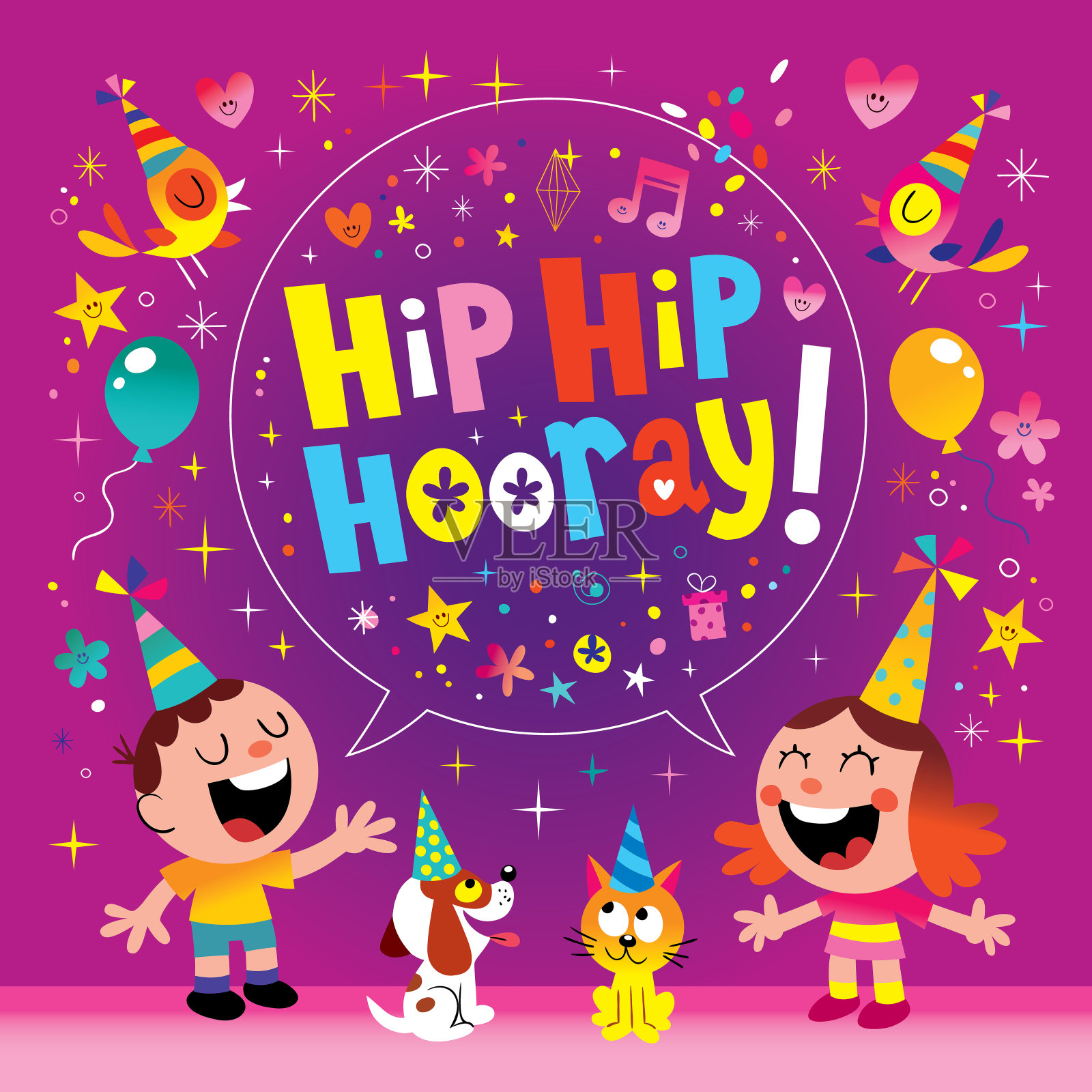 嗨，嗨，万岁插画图片素材