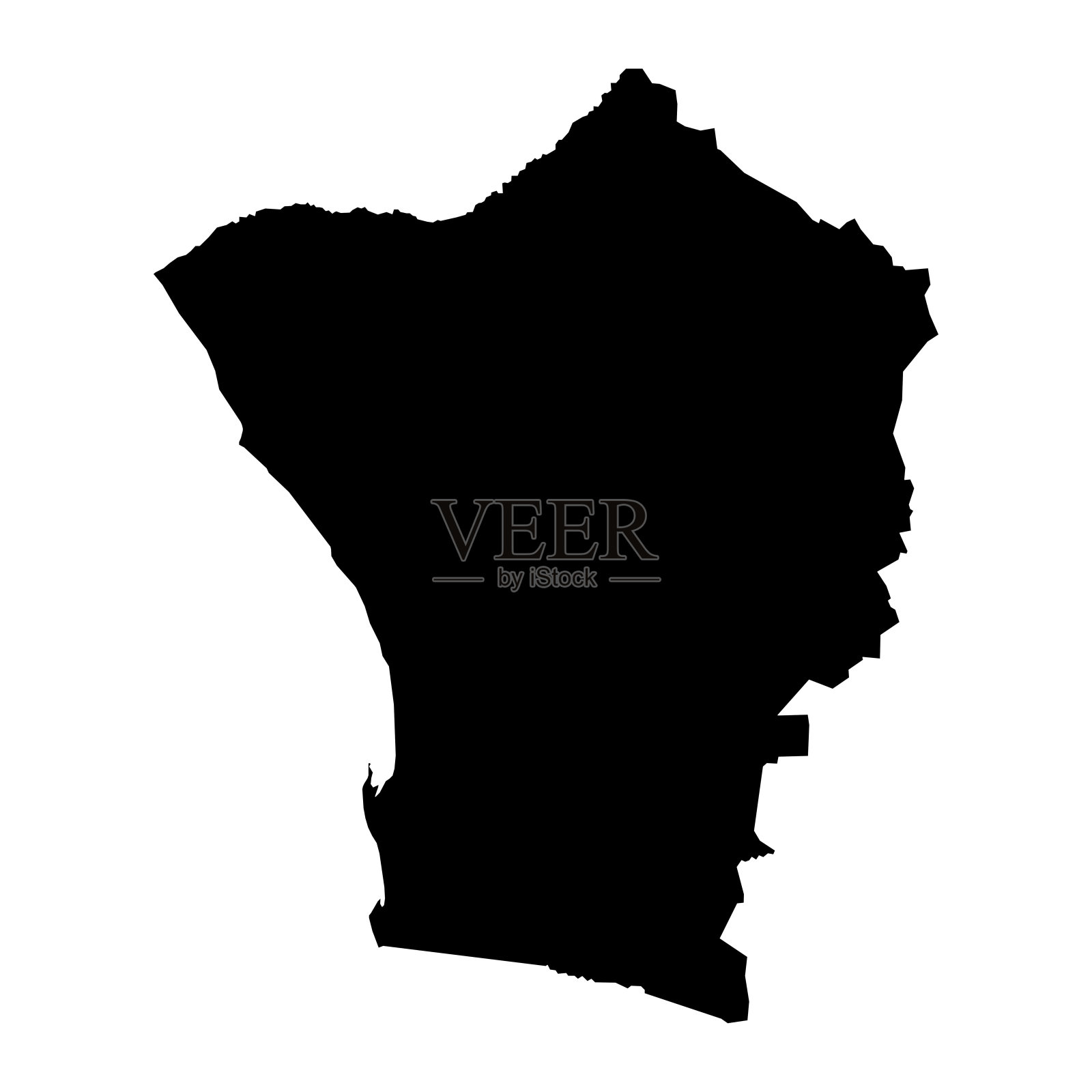 埃隆戈地区地图，纳米比亚行政区划。矢量插图。插画图片素材