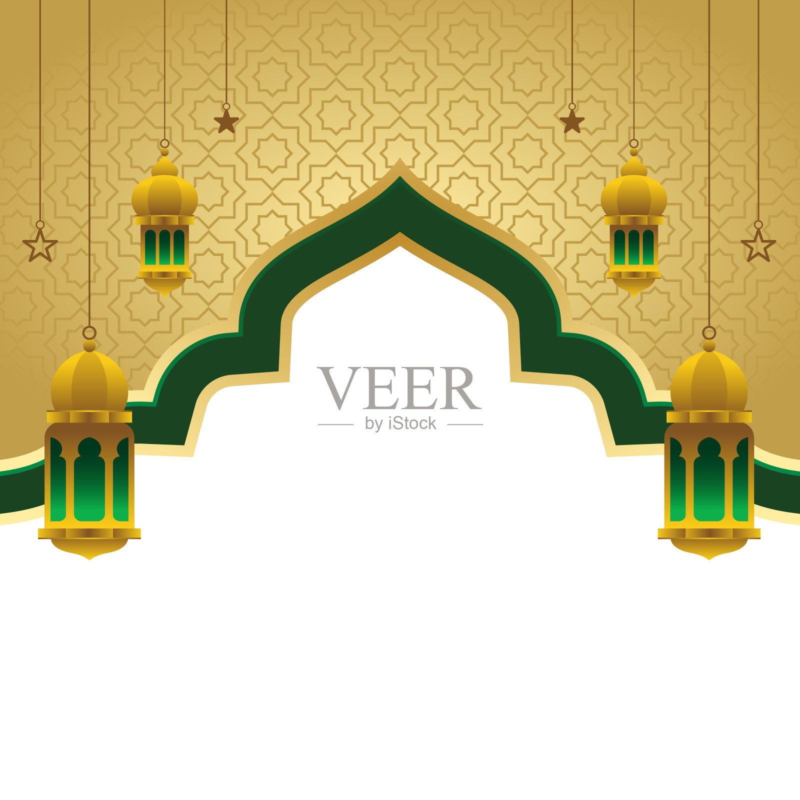 金色伊斯兰背景插画图片素材