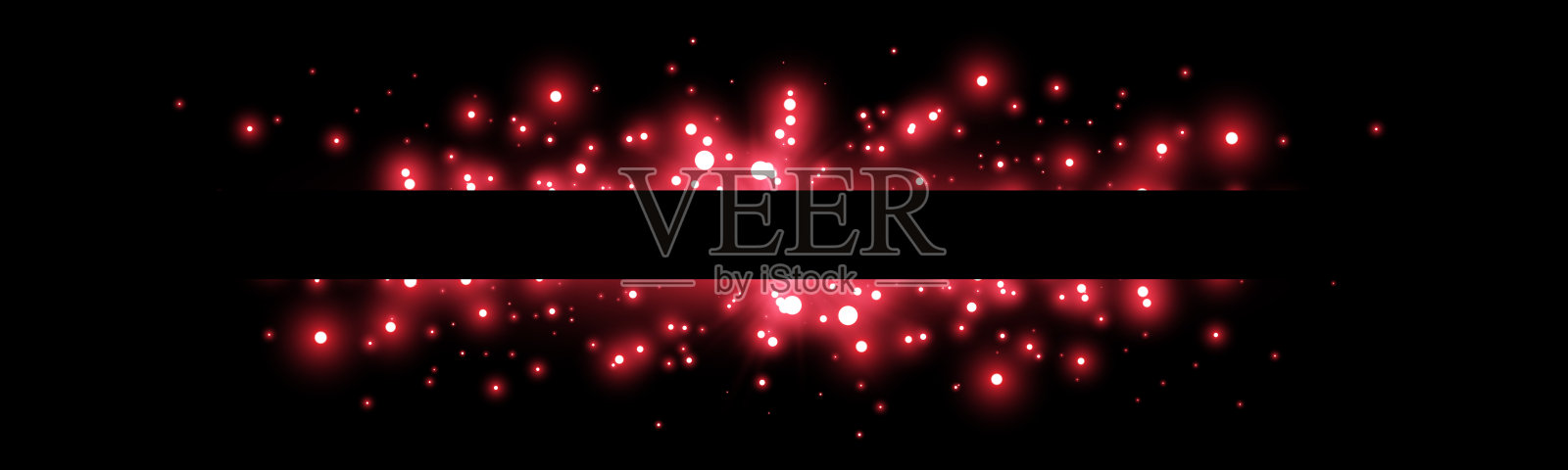 红色水平激光束。光lensflare。红光闪耀光效。矢量插图。隔离在黑暗透明的背景。插画图片素材