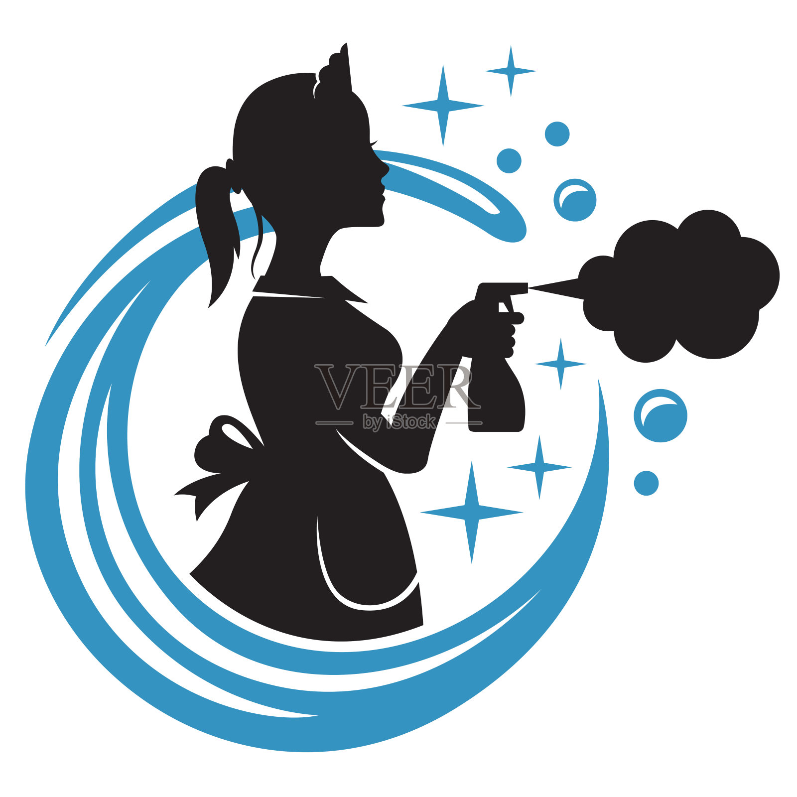 宫女徽章插画图片素材