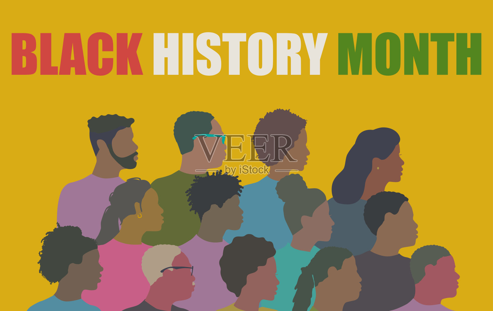 黑人历史月插画图片素材