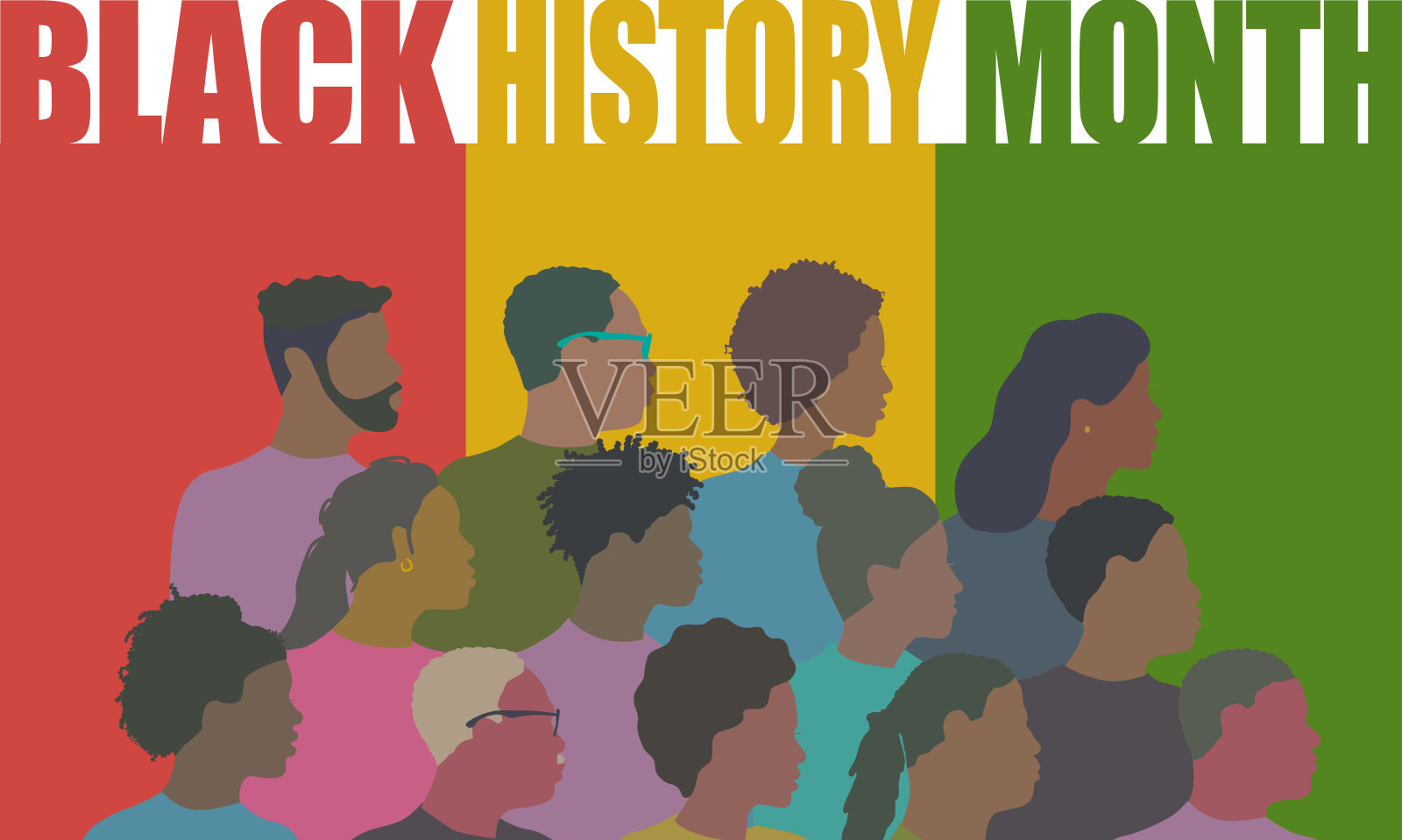 黑人历史月插画图片素材