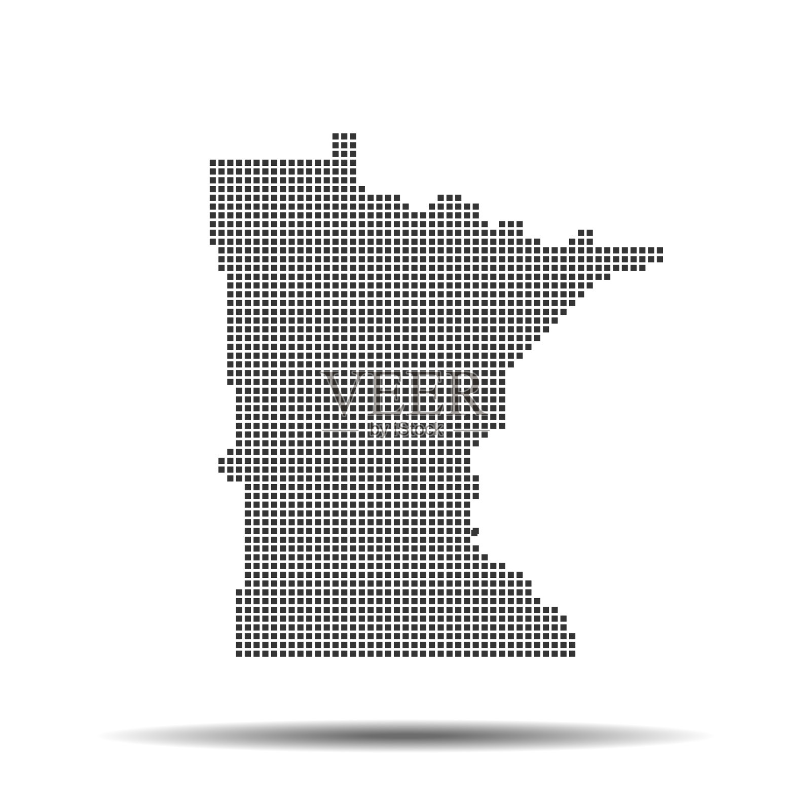 明尼苏达州的地图插画图片素材