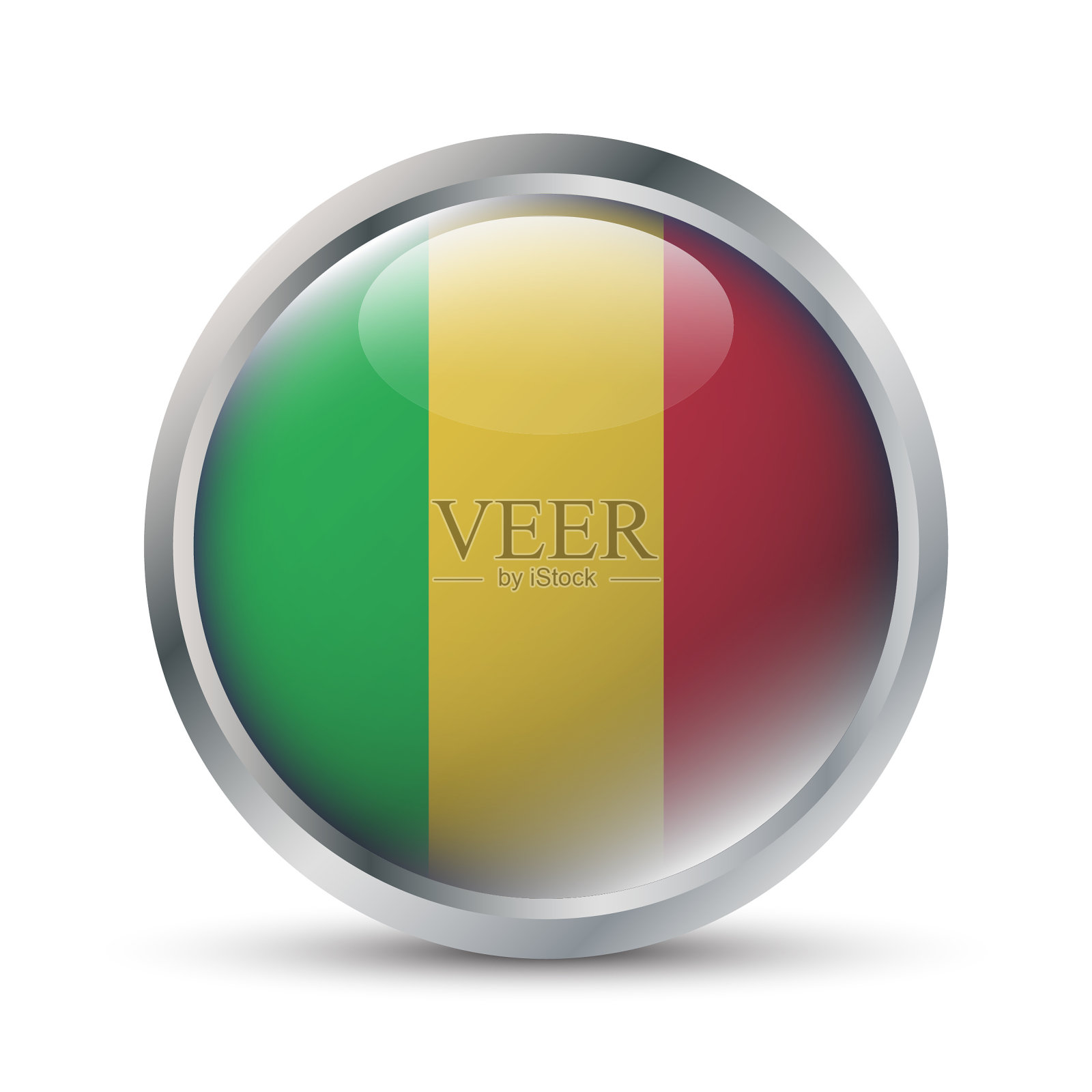 马里国旗3D徽章插图插画图片素材