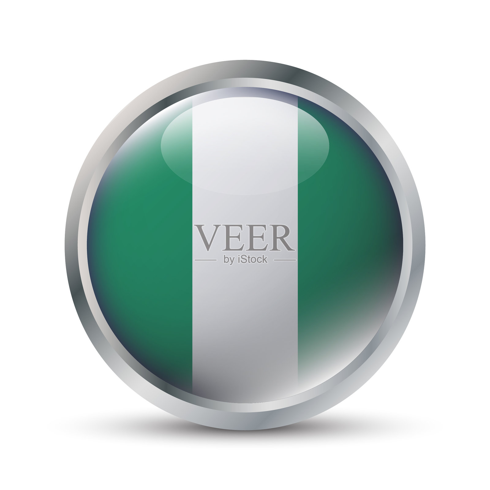 尼日利亚国旗3D徽章插图插画图片素材