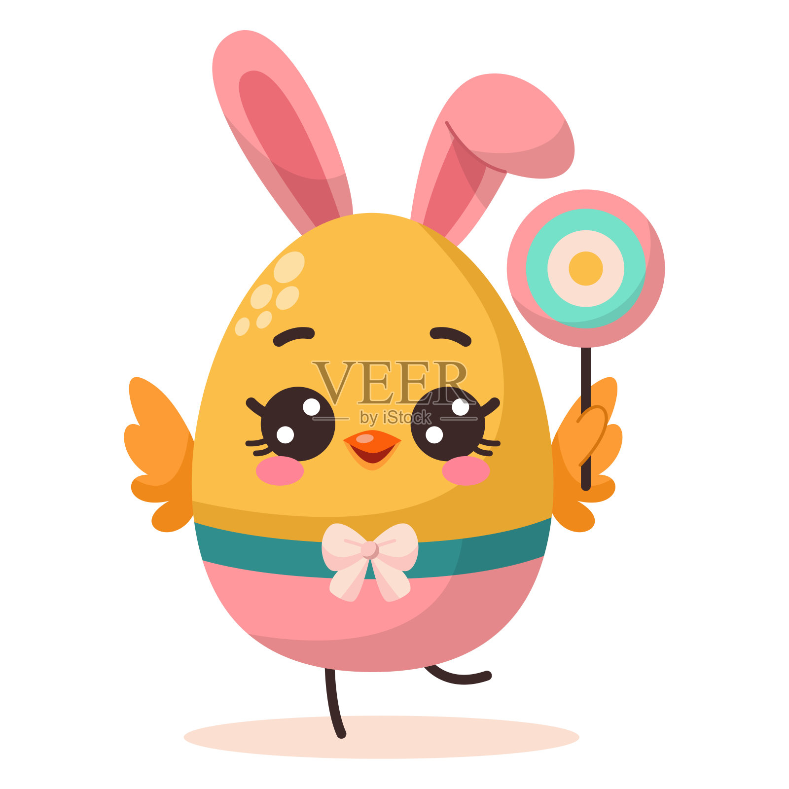 带棒棒糖的复活节彩蛋插画图片素材