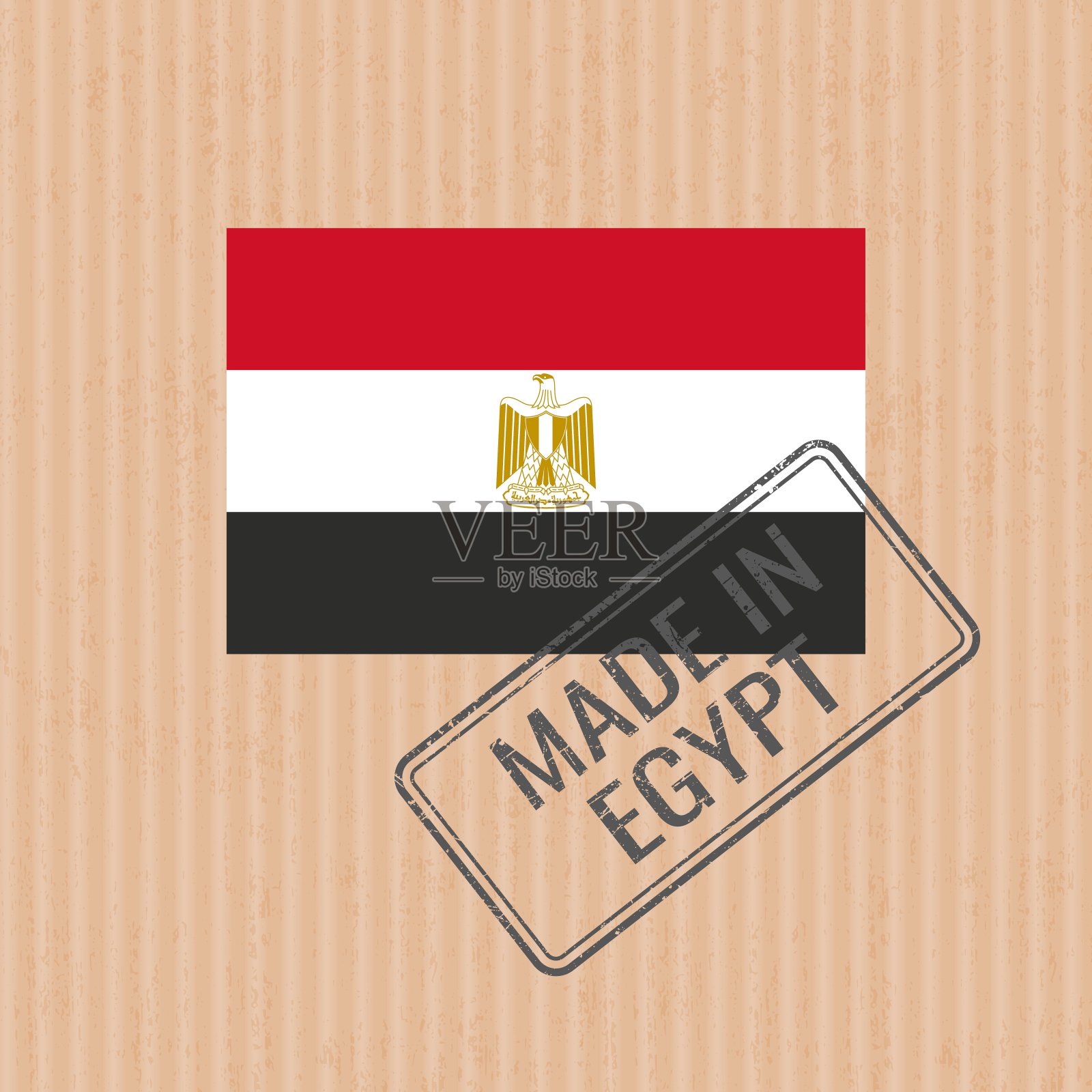 埃及制造徽章矢量。埃及国旗贴纸。油墨印章隔离在纸张背景上。插画图片素材