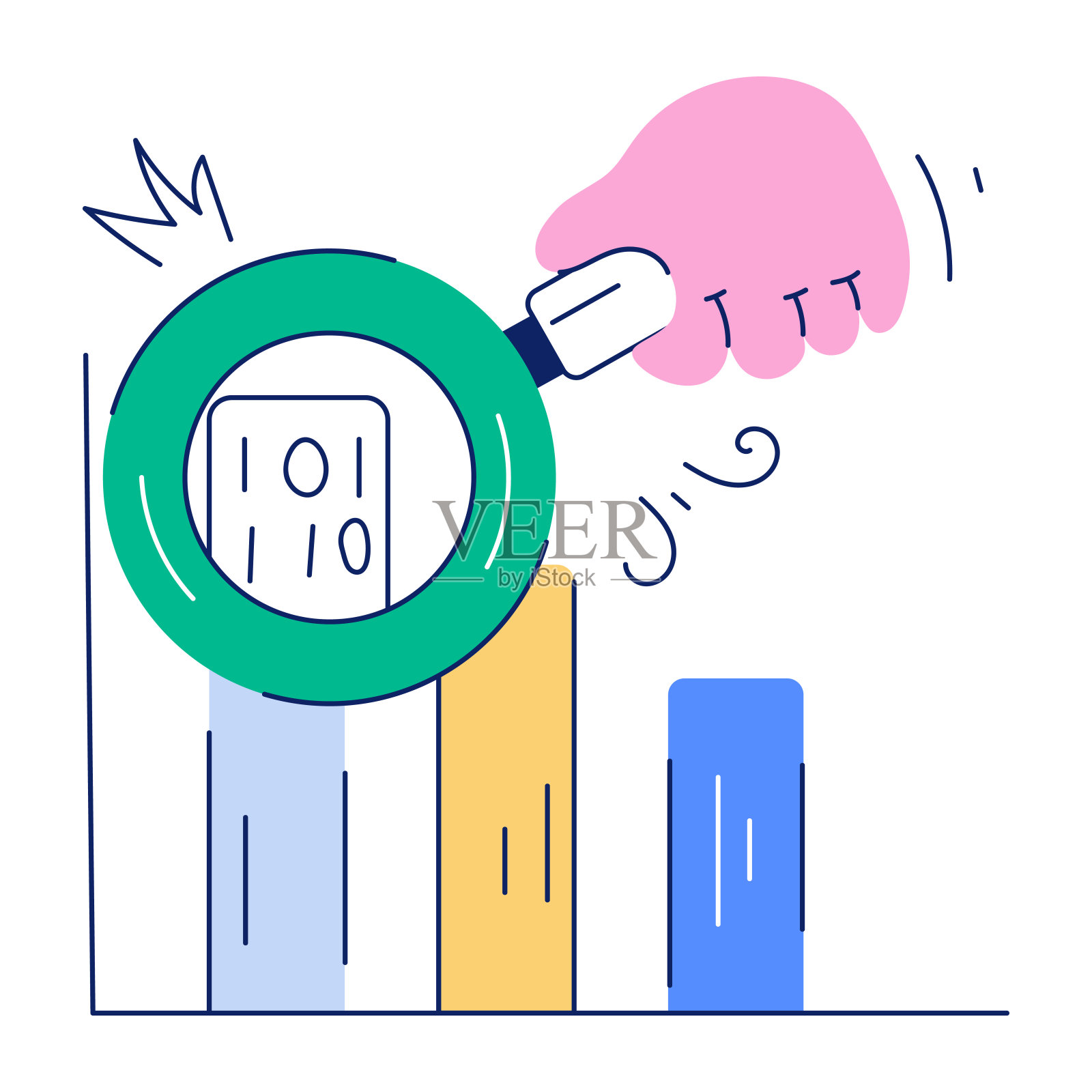 编程构造涂鸦迷你插图插画图片素材