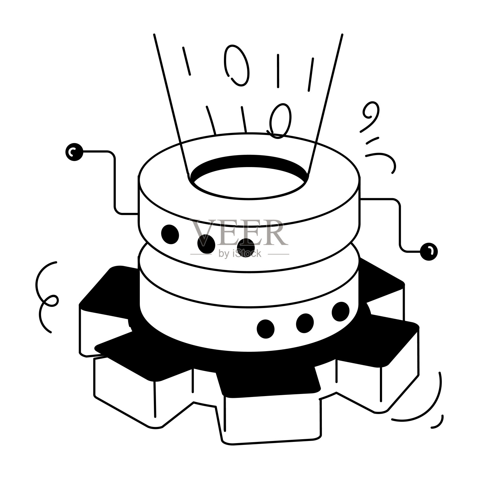 编程构造涂鸦迷你插图插画图片素材