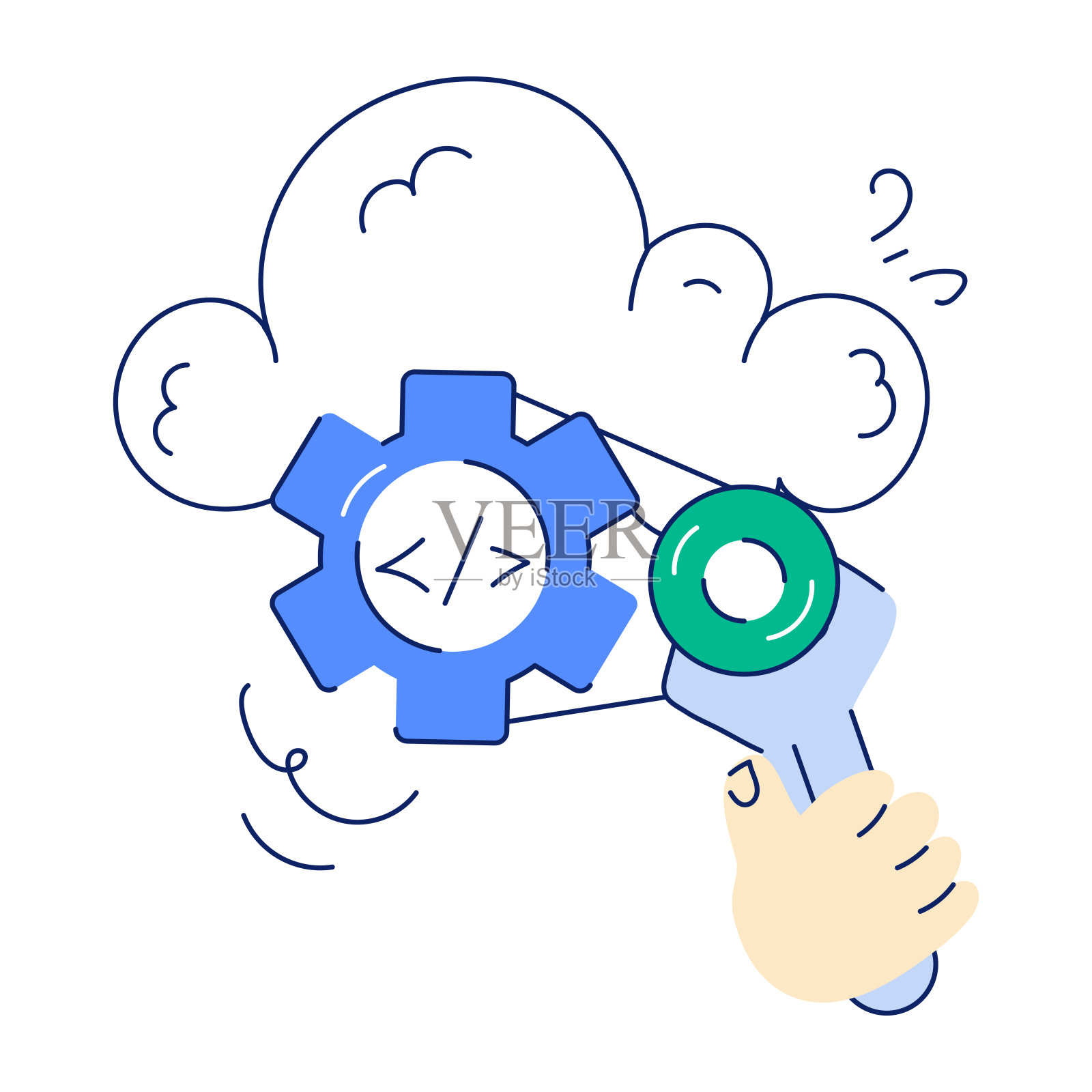 网页编程涂鸦迷你插图插画图片素材