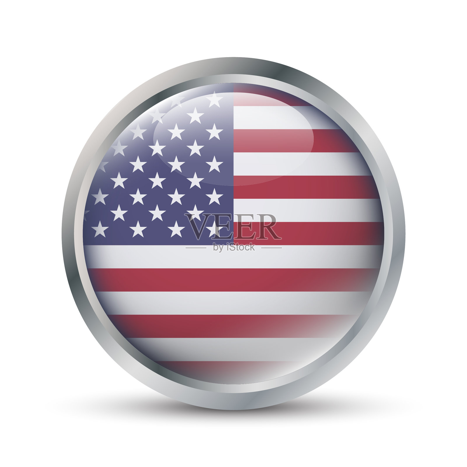 美国国旗3D徽章插图插画图片素材