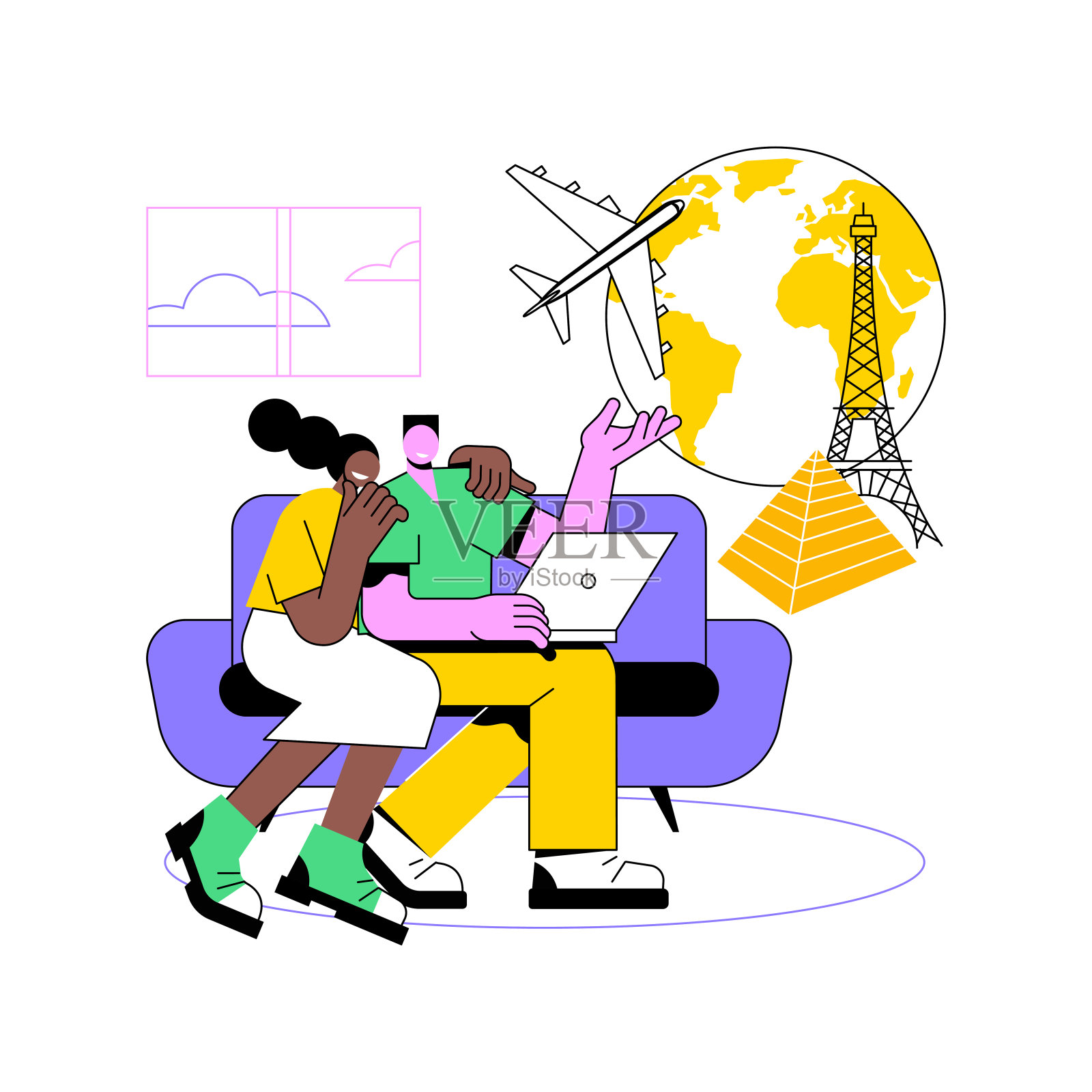 阅读指南孤立的卡通矢量插图。插画图片素材