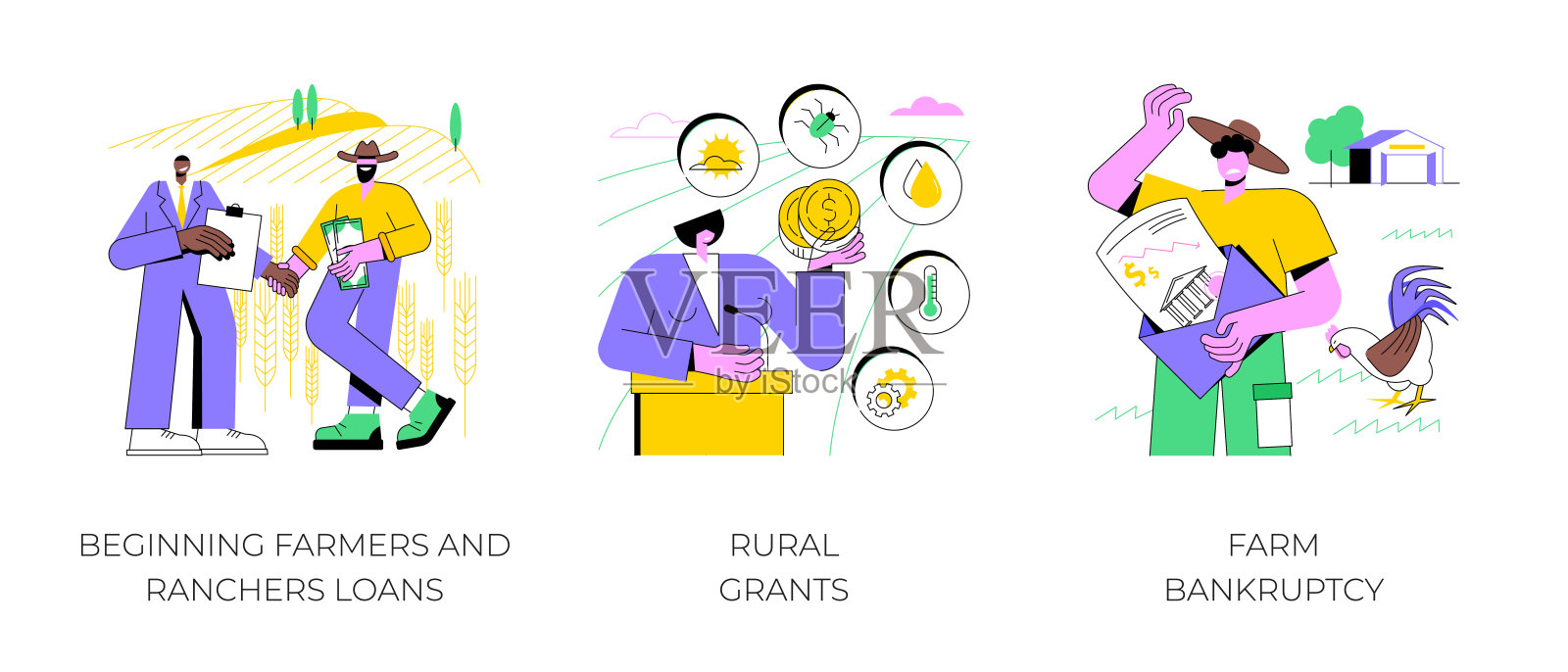 农业贷款孤立的卡通矢量插图。插画图片素材