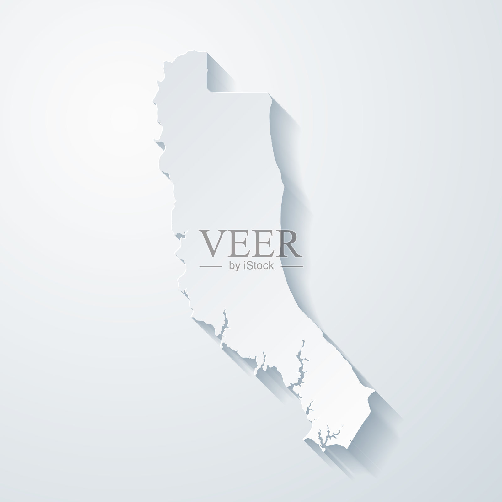 卡尔弗特县，马里兰州。地图与剪纸效果的空白背景插画图片素材