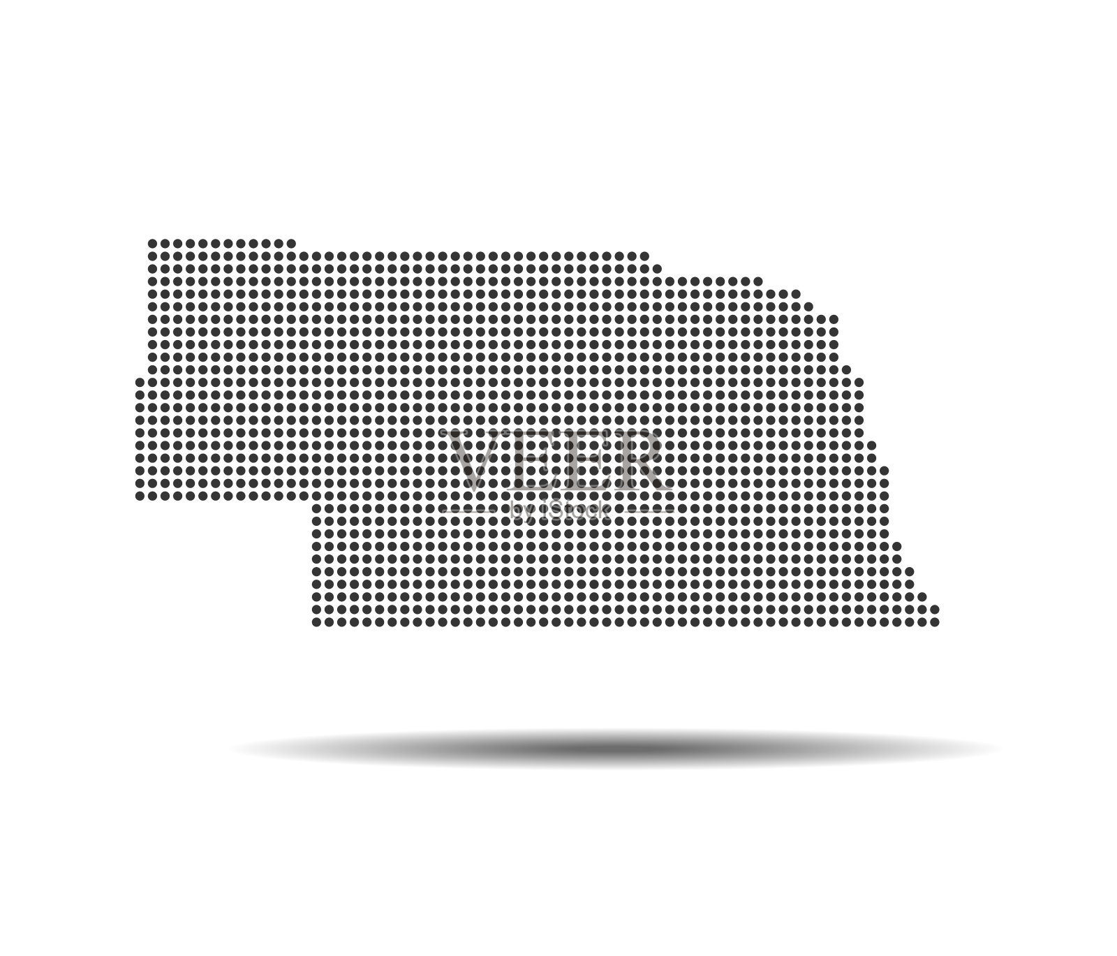 内布拉斯加州地图插画图片素材