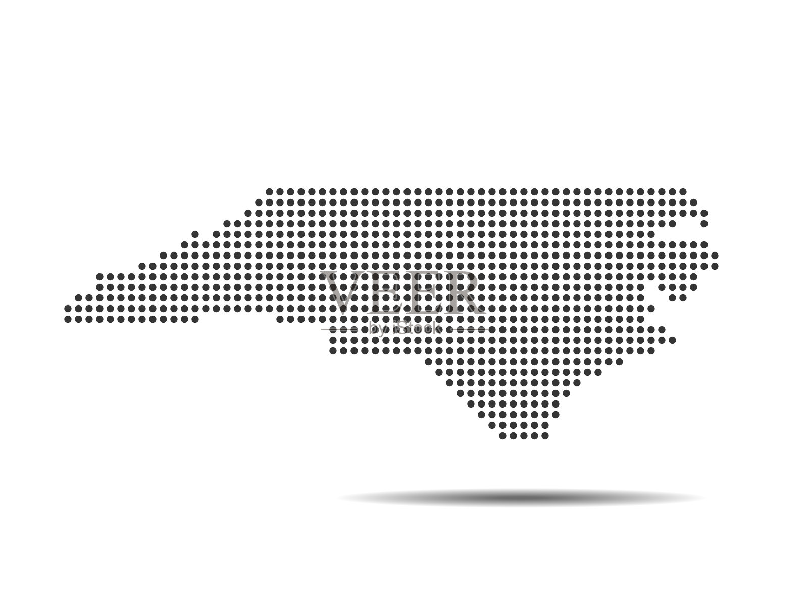 北卡罗来纳州地图插画图片素材