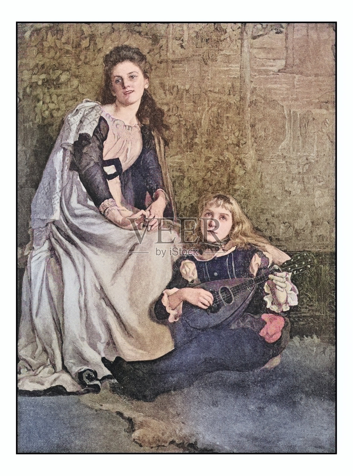 古董绘画照片:肖像插画图片素材