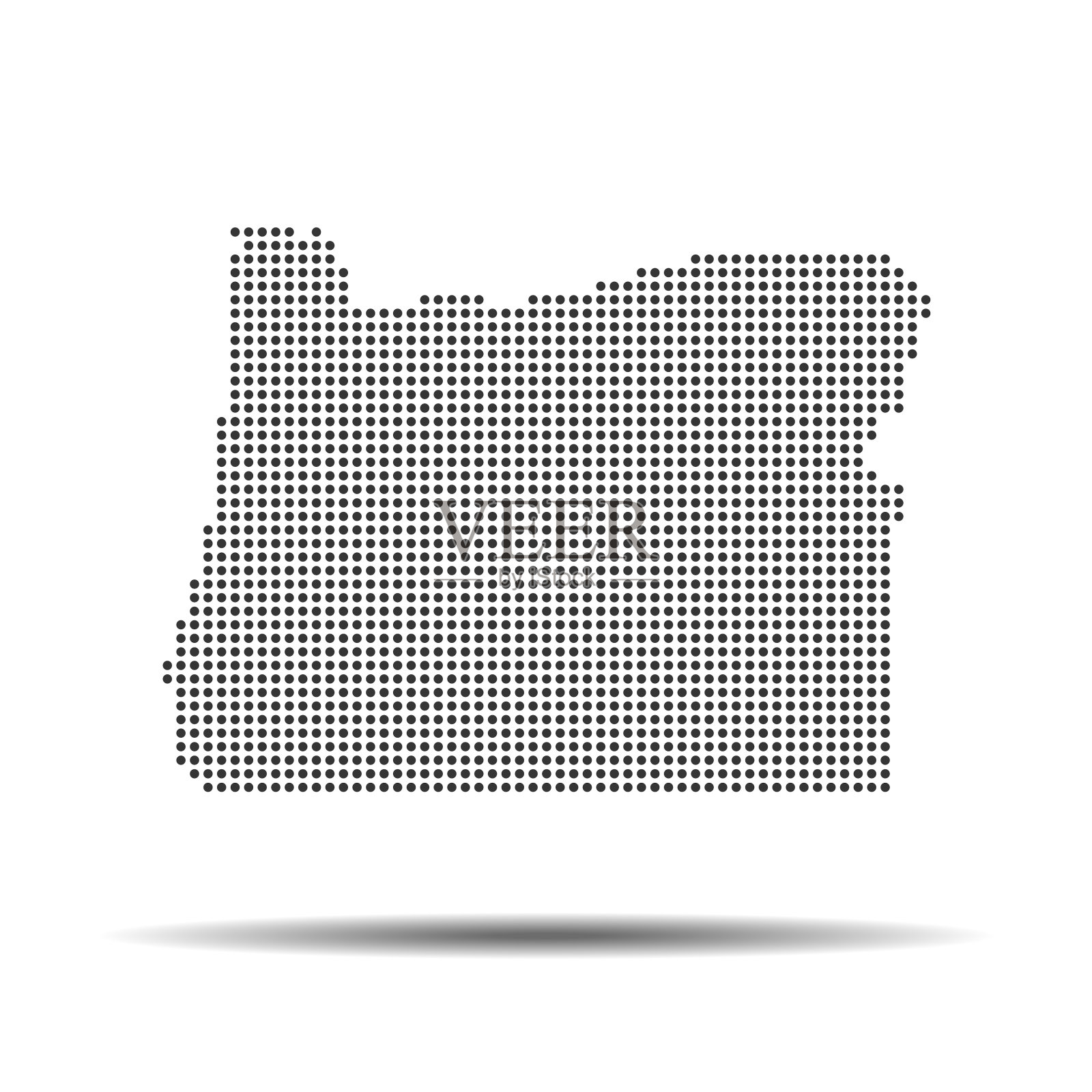 俄勒冈州地图插画图片素材