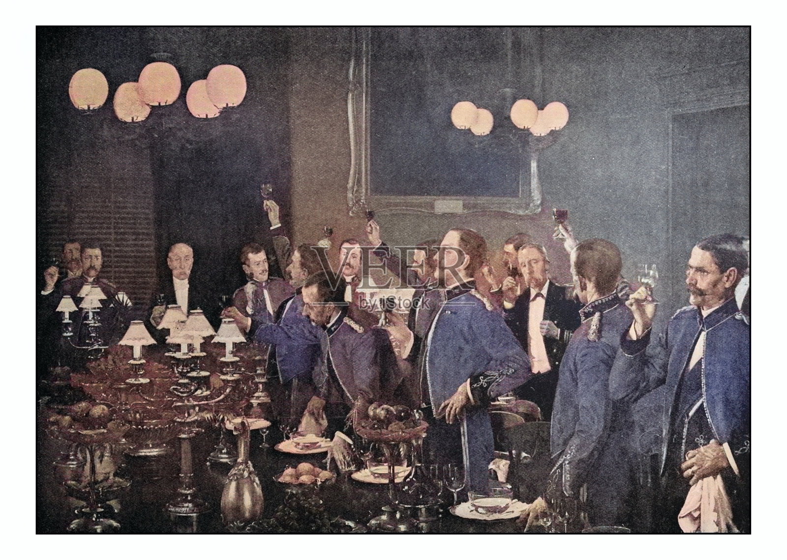 古董画照片:吐司插画图片素材