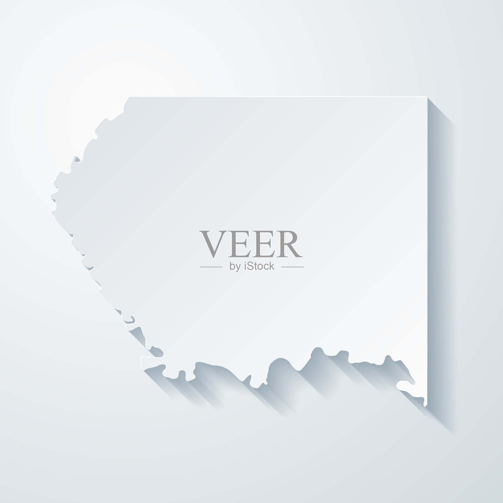 堪萨斯州的波塔瓦托米县。地图与剪纸效果的空白背景插画图片素材