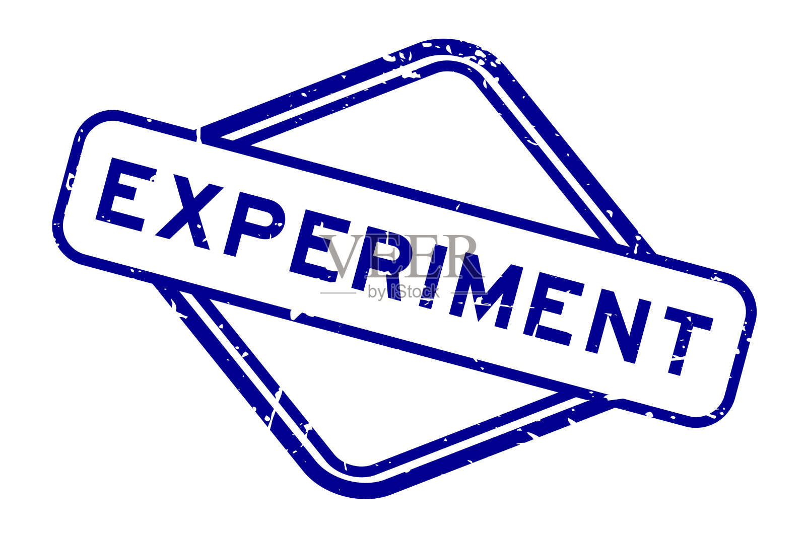 白色背景上的蓝色实验字橡胶密封印章插画图片素材