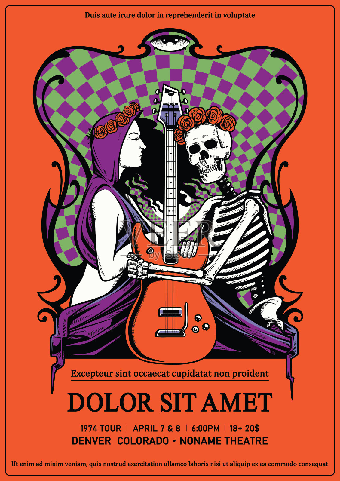 摇滚海报插画图片素材