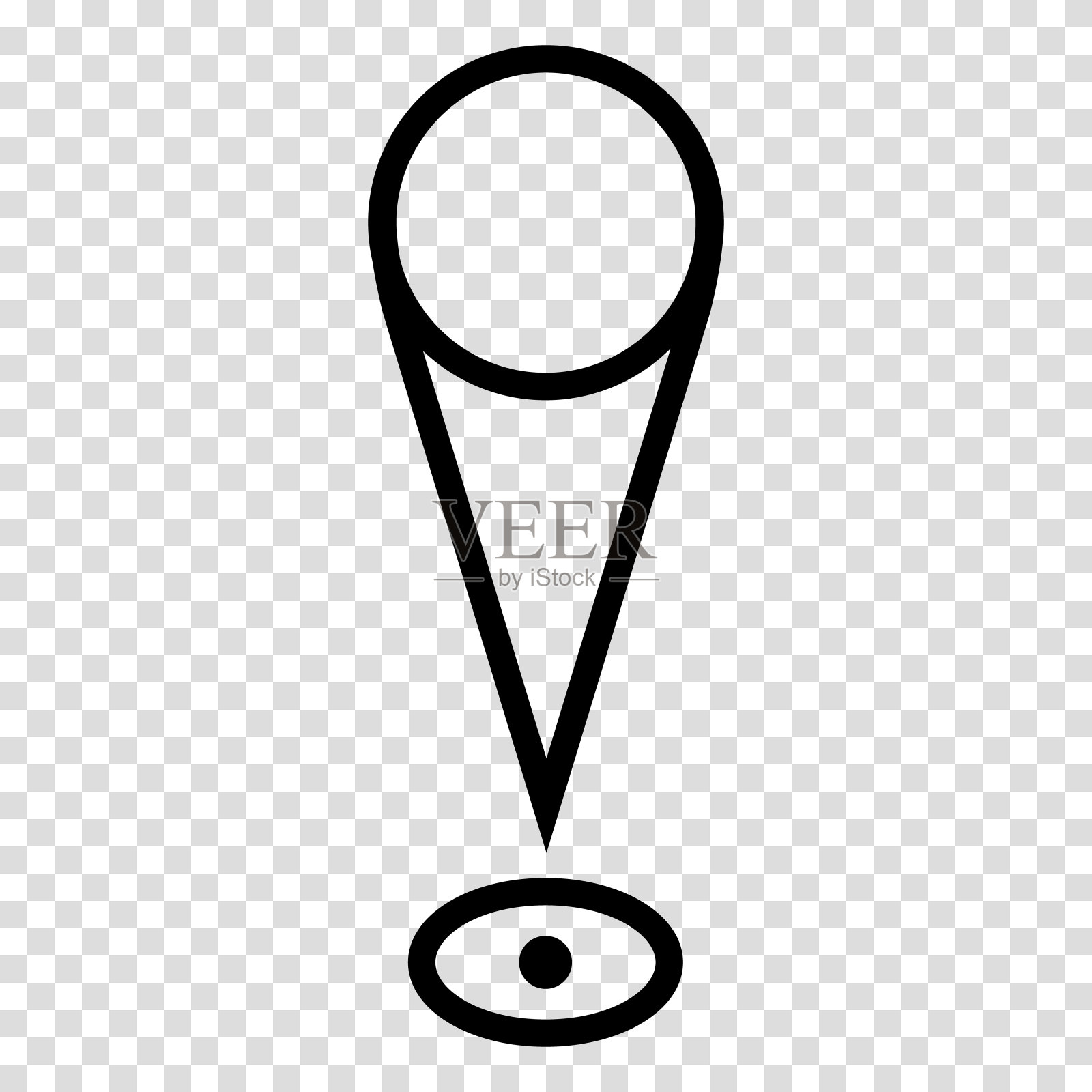 位置引脚地图图标。平面设计。矢量插图标志上的透明背景。插画图片素材