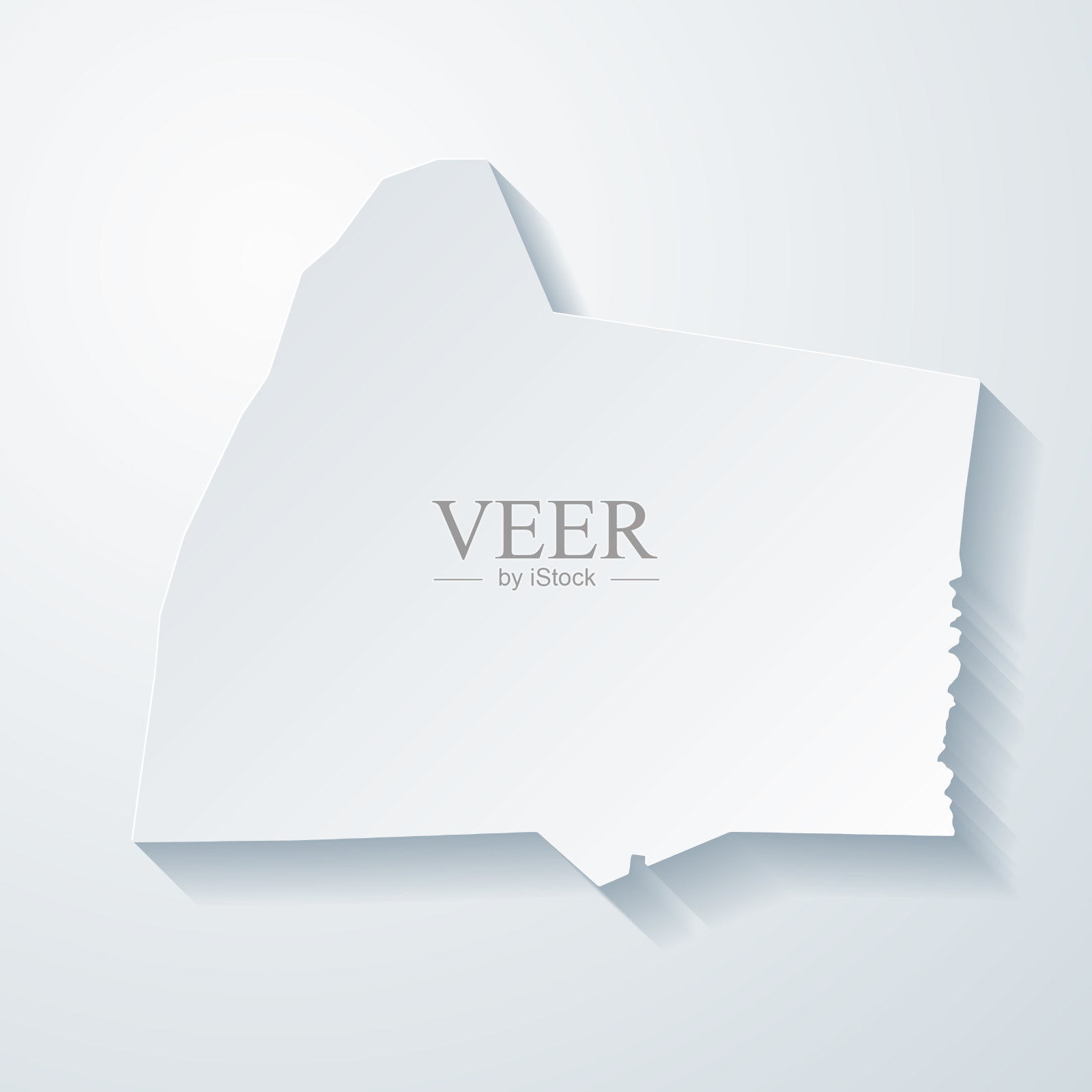 辛普森县，肯塔基州。地图与剪纸效果的空白背景插画图片素材