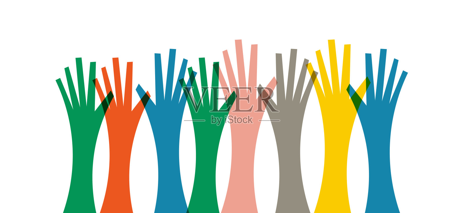 人类伸出的手插画图片素材