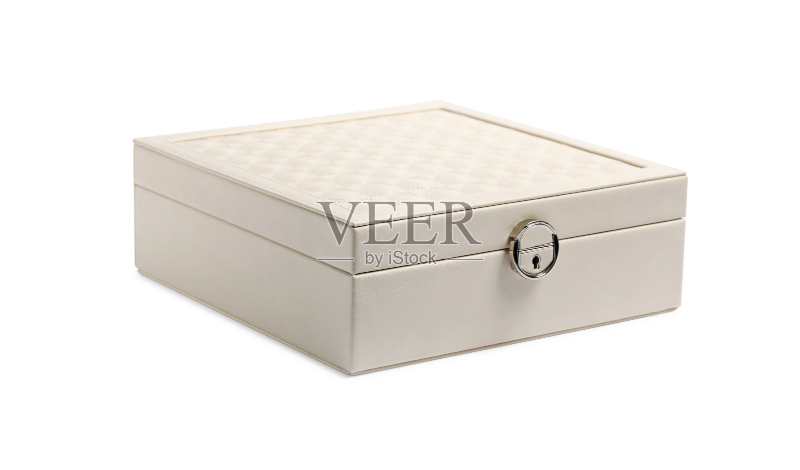 一个封闭的珠宝盒被隔离在白色上照片摄影图片