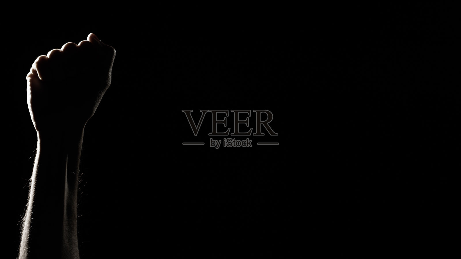 为黑人历史月和复印空间封闭的拳头照片摄影图片