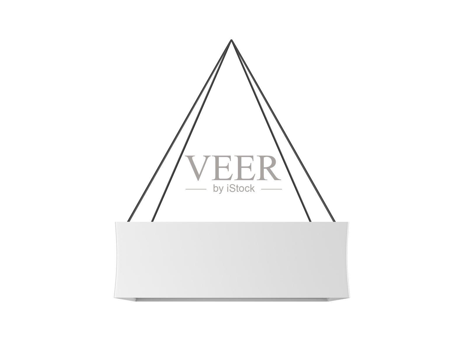 空白模板贸易展悬挂可定制的广告横幅。照片摄影图片