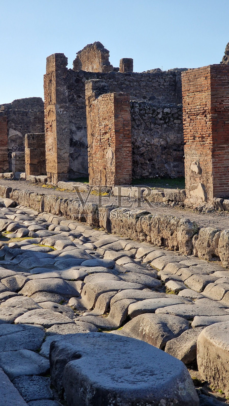 庞贝在阳光明媚的日子里漫步照片摄影图片